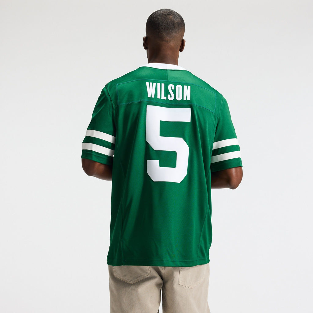 Men's New York Jets Garrett Wilson Nike Legacy Green Team Vapor Fuse Stitched Limited Jersey