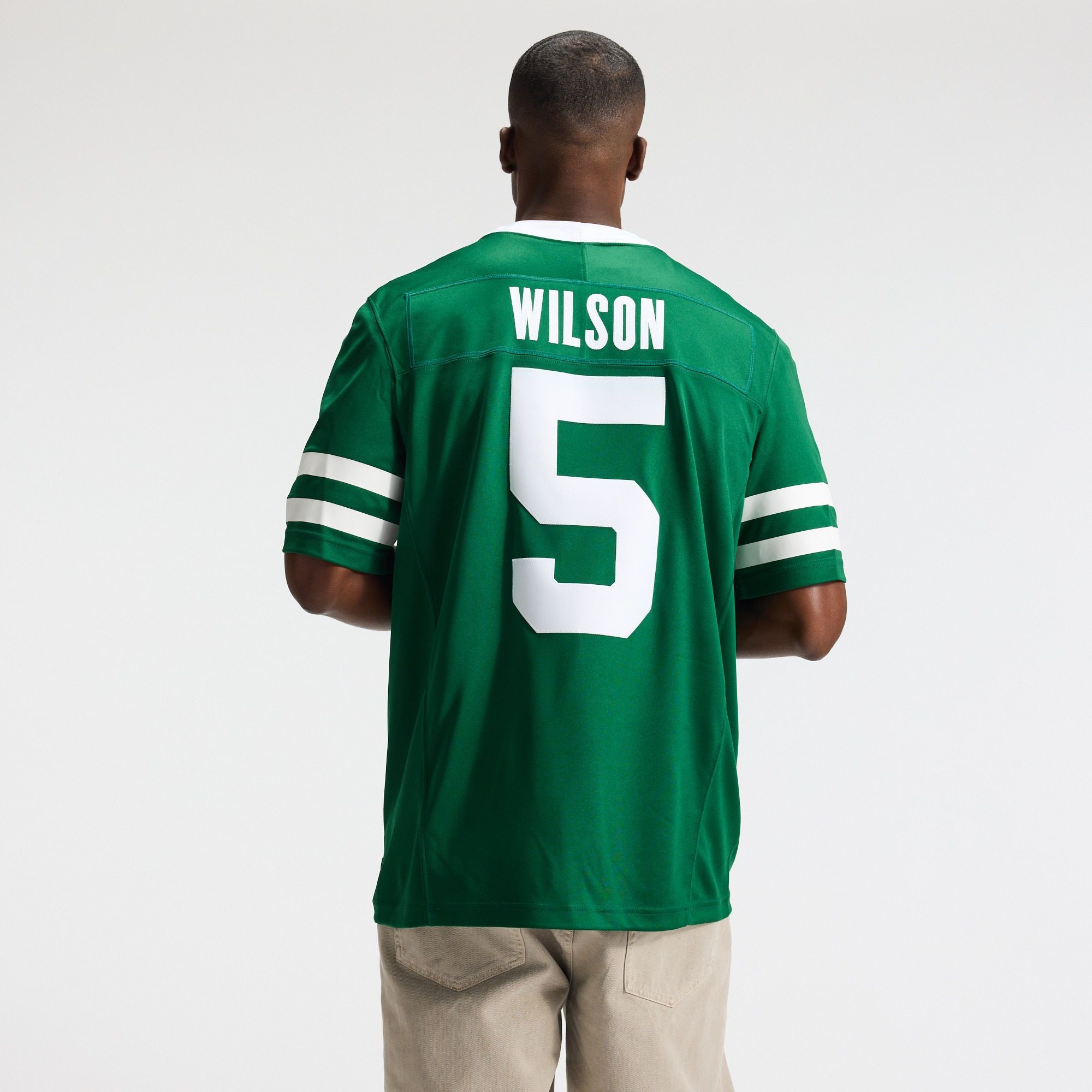 Men's New York Jets Garrett Wilson Nike Legacy Green Team Vapor Fuse Stitched Limited Jersey