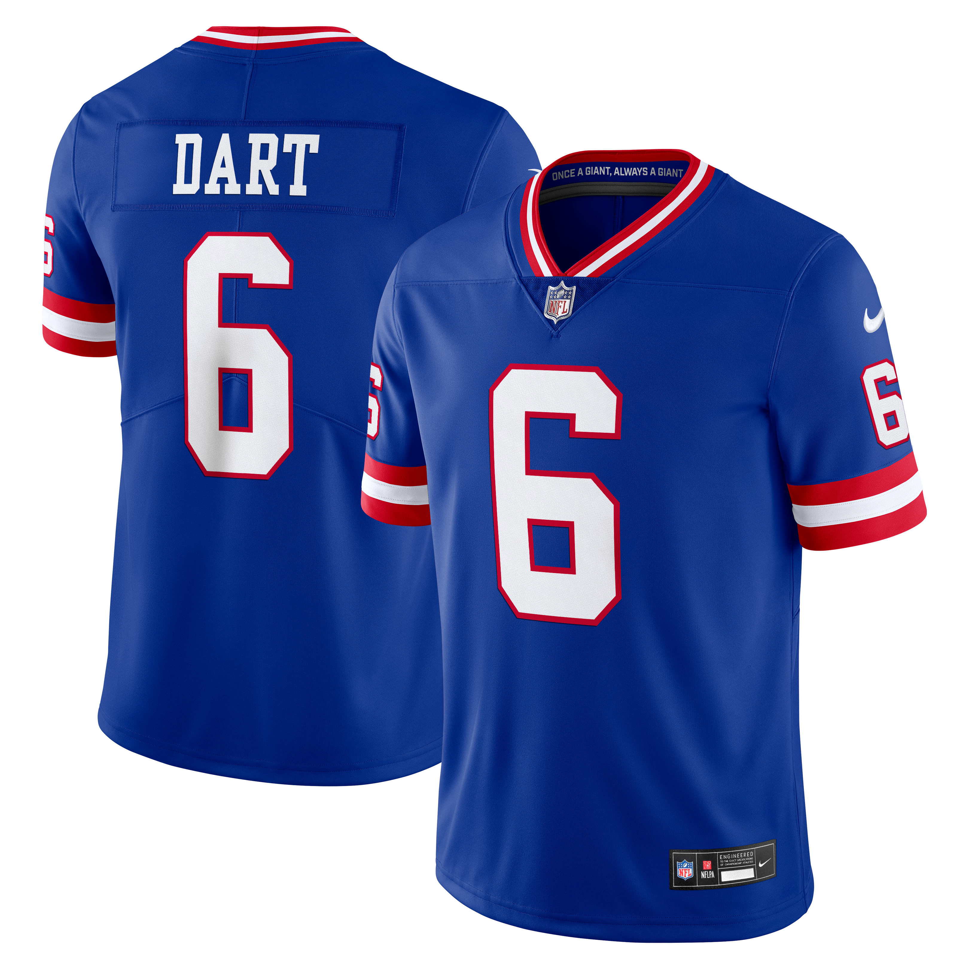 Men's New York Giants Jaxson Dart Nike Royal Legacy Vapor Untouchable Stitched Limited Jersey