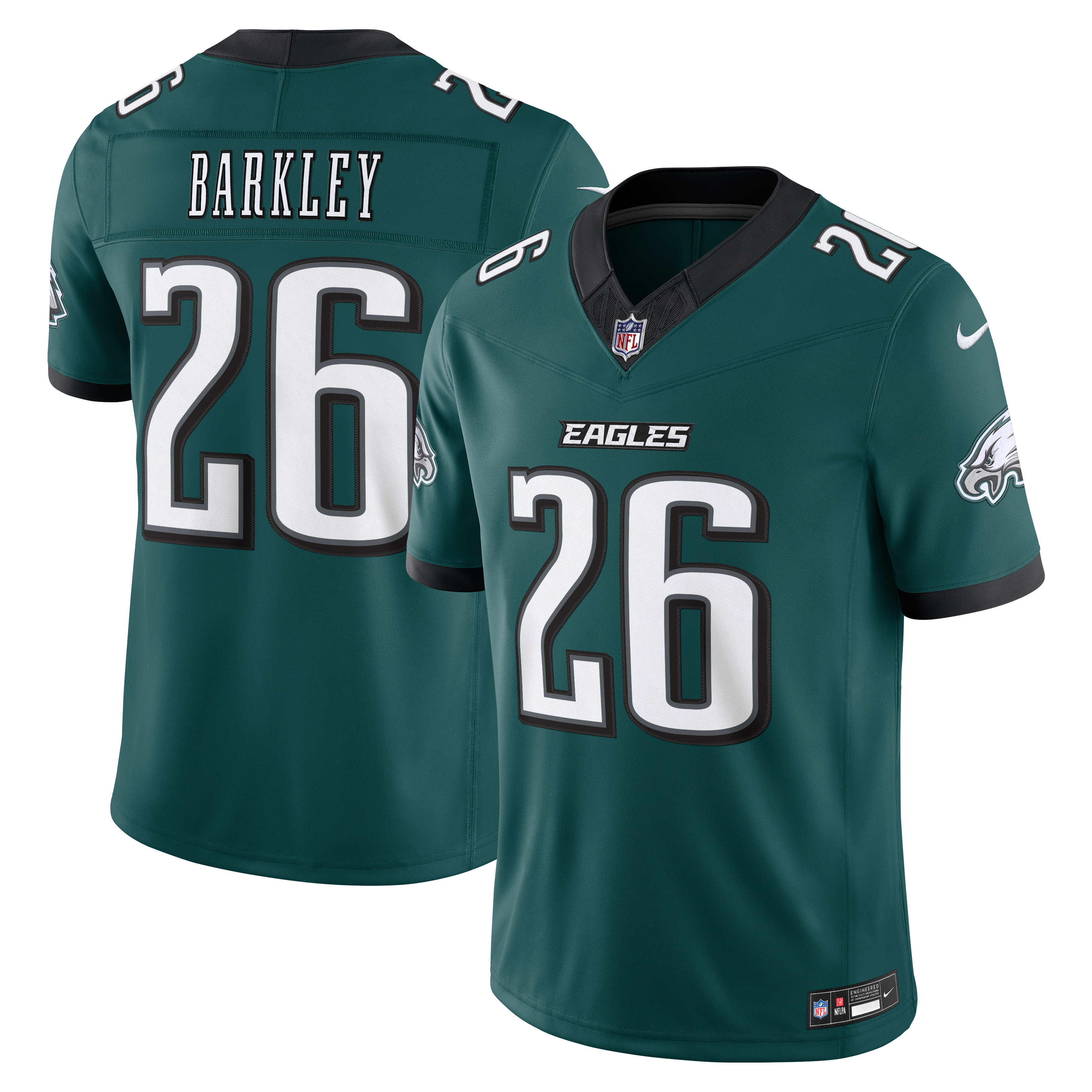 Men's Philadelphia Eagles Saquon Barkley Nike Midnight Green Team Vapor Fuse Stitched Limited Jersey