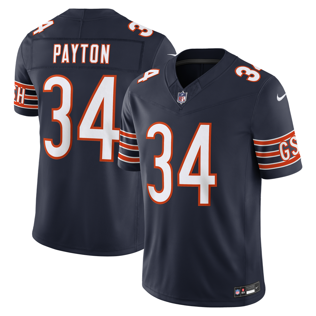 Men's Chicago Bears Walter Payton Nike Navy Vapor Fuse Stitched Retired Limited Jersey