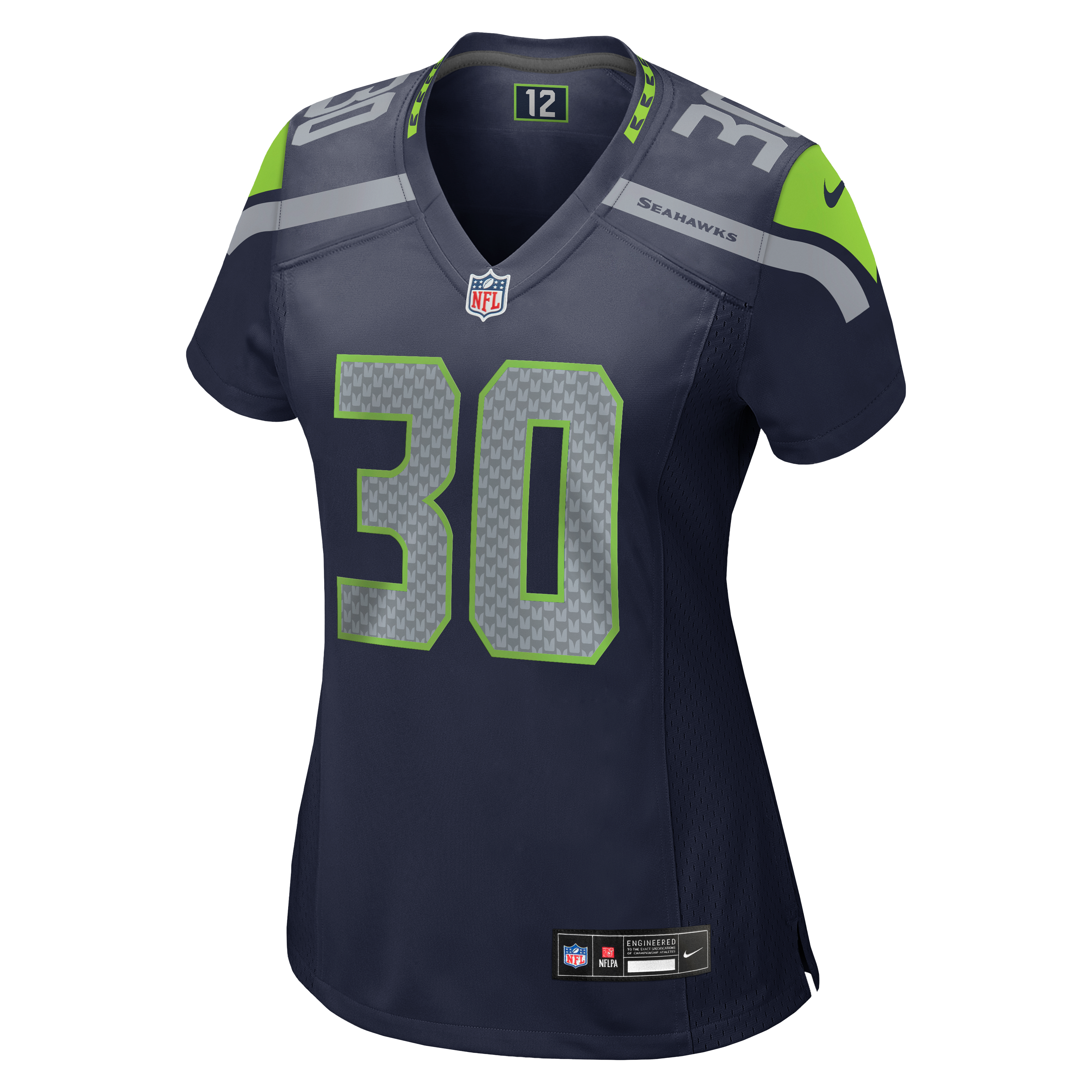 Women's Seattle Seahawks Cam Akers Nike College Navy Team Game Jersey