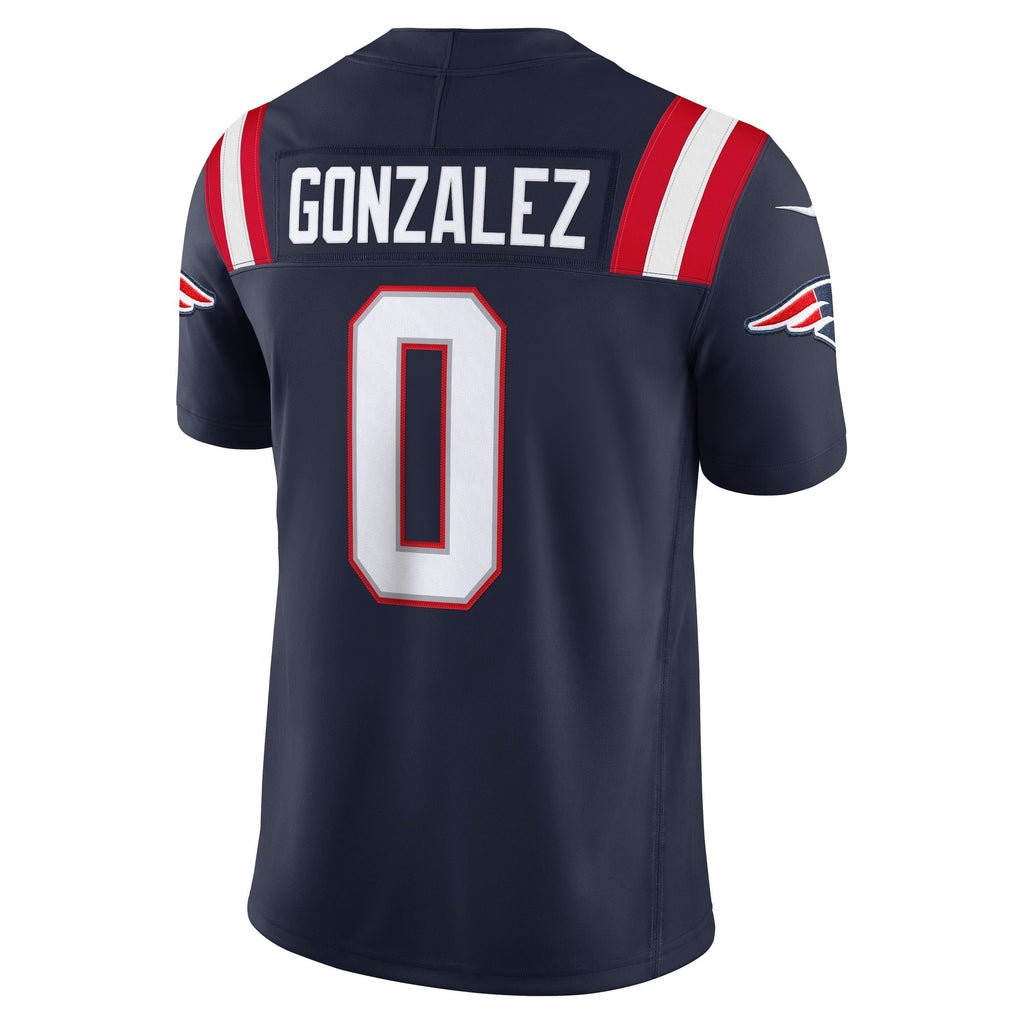 Men's New England Patriots Christian Gonzalez Nike Navy Team Vapor Fuse Stitched Limited Jersey