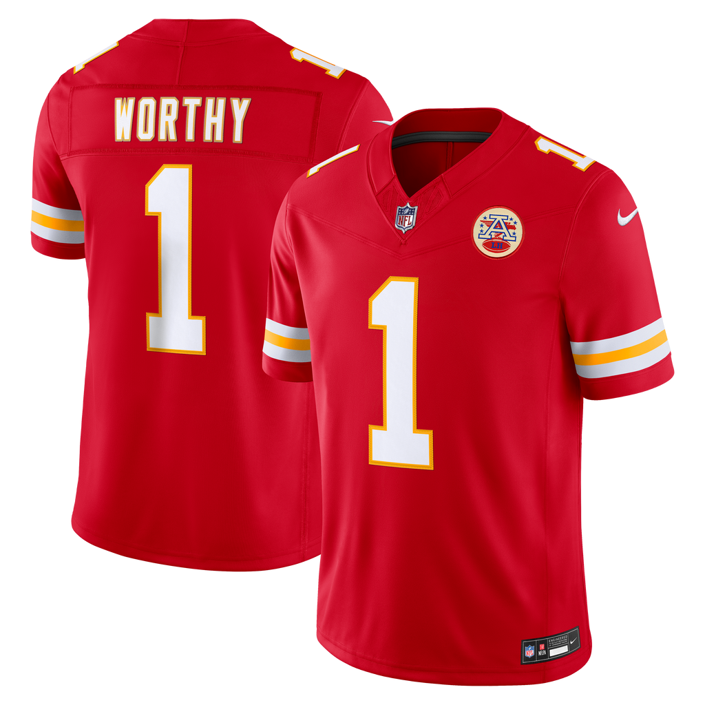 Men's Kansas City Chiefs Xavier Worthy Nike Red Team Vapor Fuse Stitched Limited Jersey