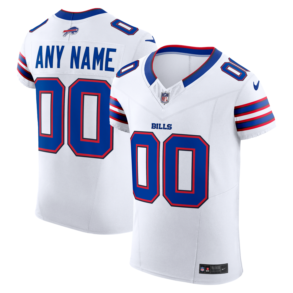 Men's Buffalo Bills Nike White Vapor Fuse Elite Custom Jersey