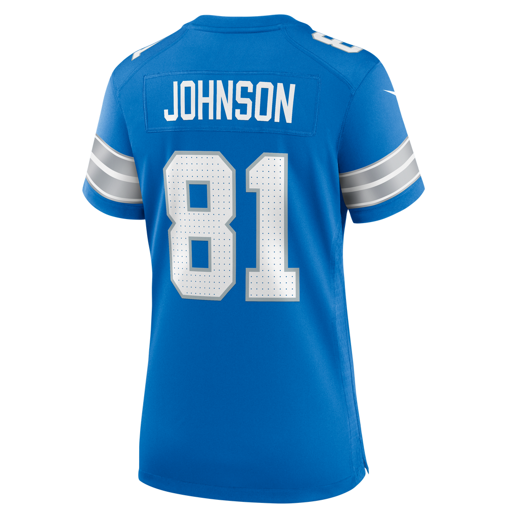 Women's Detroit Lions Calvin Johnson Nike Blue Team Retired Game Jersey