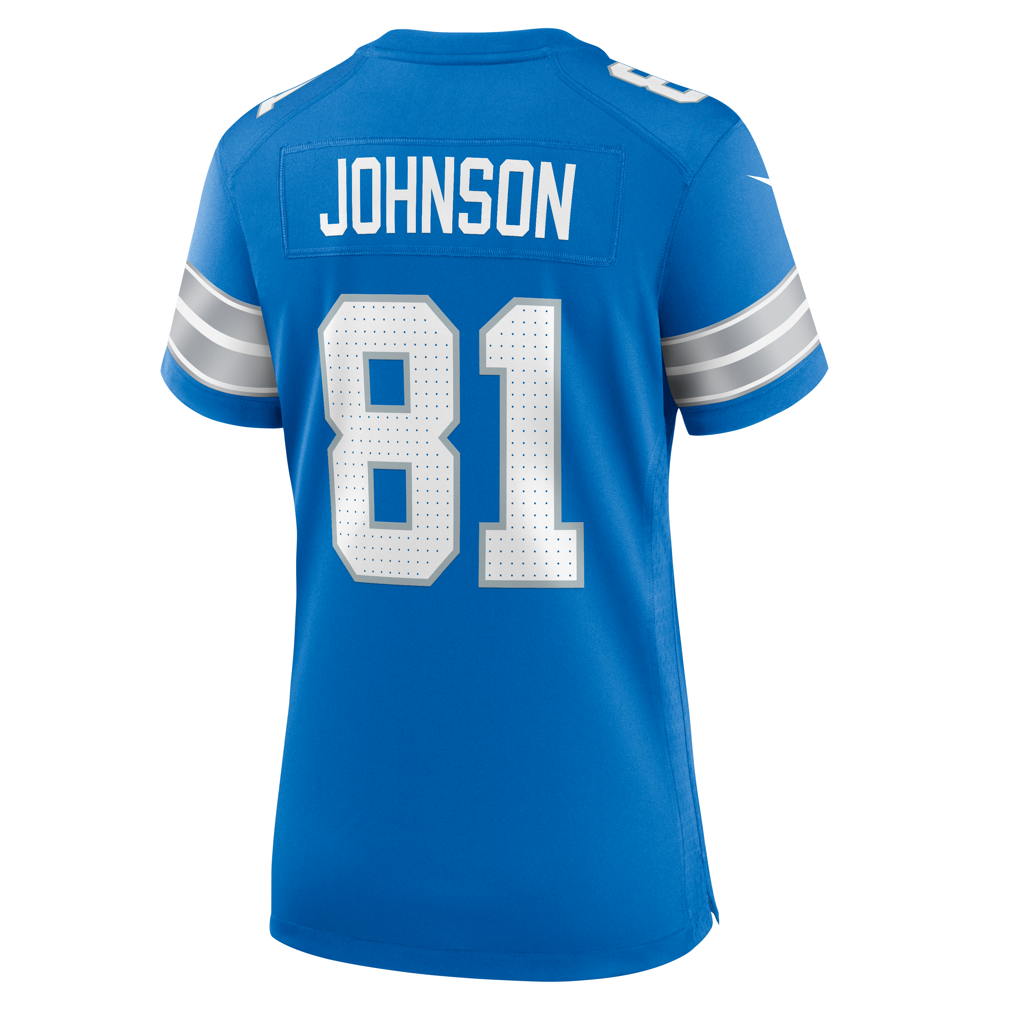 Women's Detroit Lions Calvin Johnson Nike Blue Team Retired Game Jersey