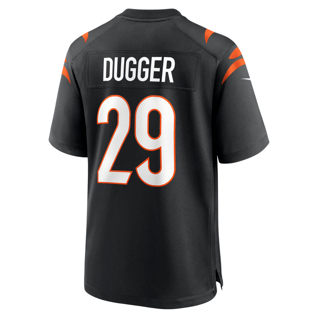 Men's Cincinnati Bengals Kyle Dugger Nike Black Team Game Jersey