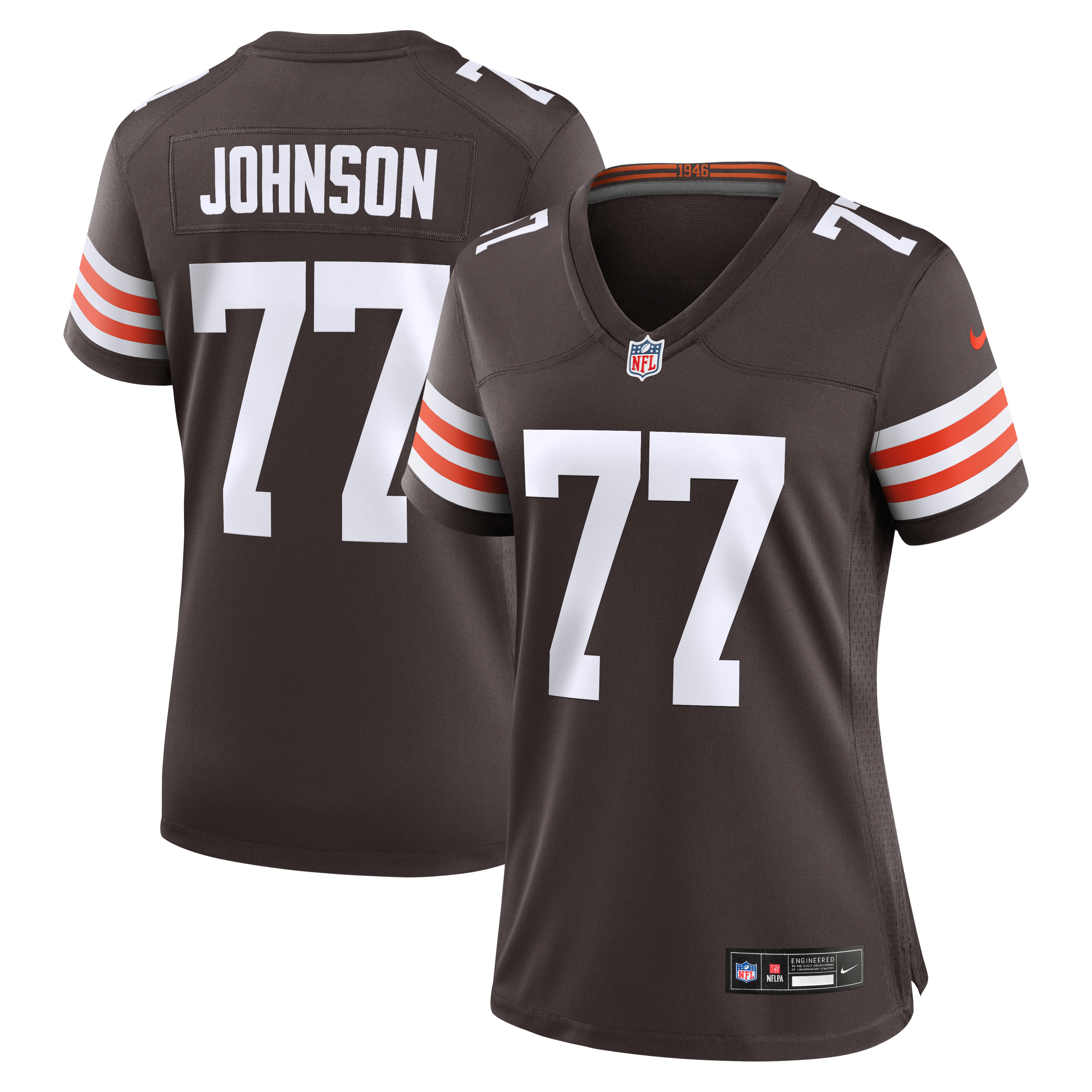Women's Cleveland Browns Zion Johnson Nike Brown Team Game Jersey