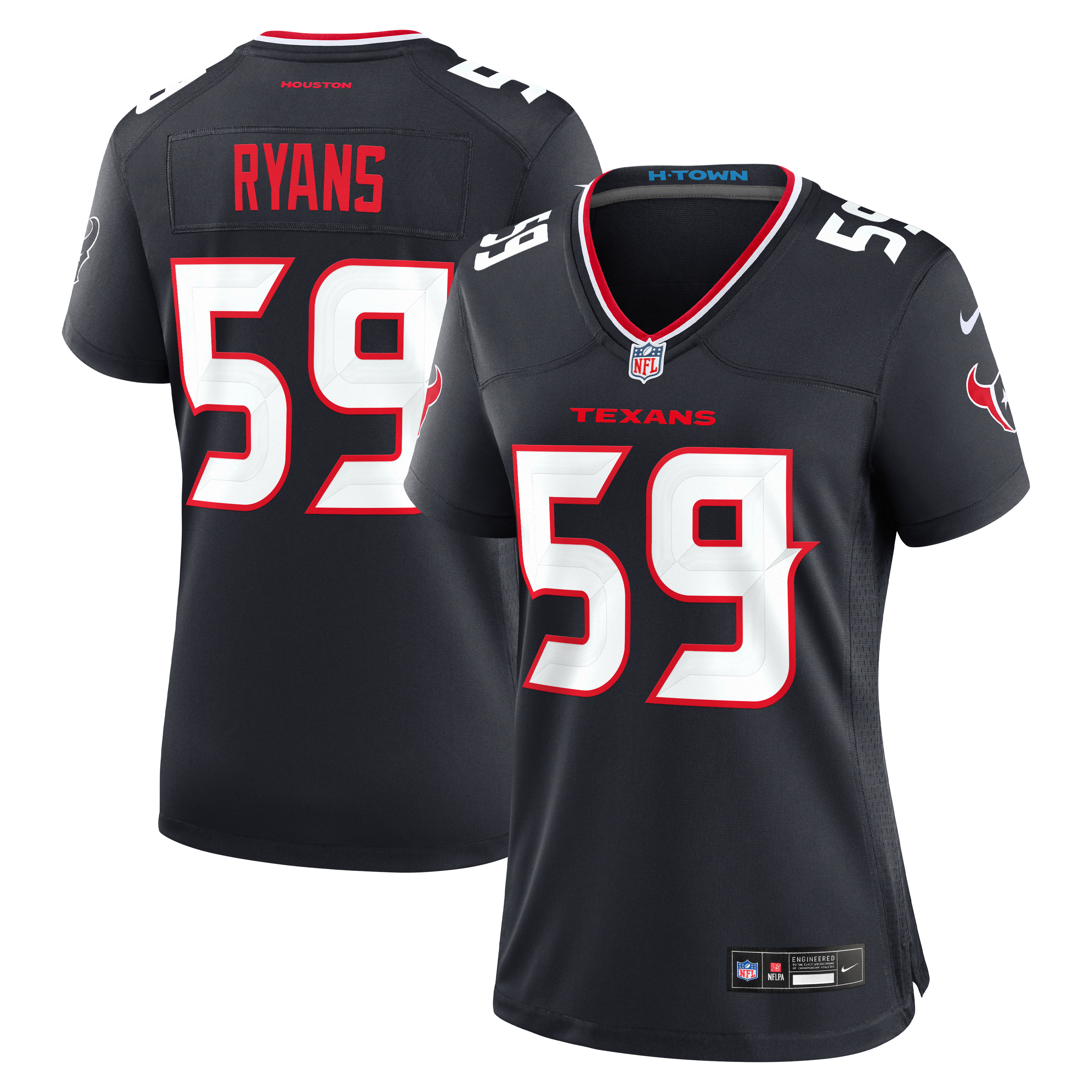 Women's Houston Texans Demeco Ryans Nike Navy Team Retired Game Jersey