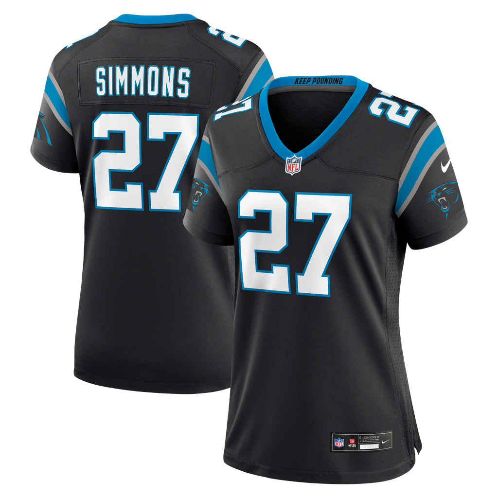Women's Carolina Panthers Isaiah Simmons Nike Black Team Game Jersey