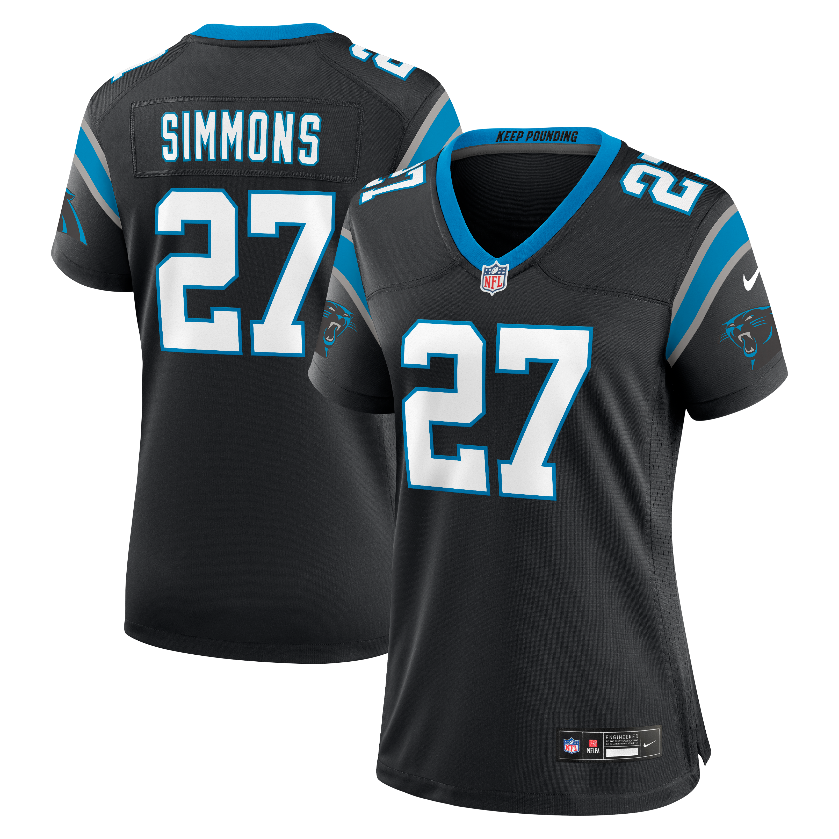 Women's Carolina Panthers Isaiah Simmons Nike Black Team Game Jersey