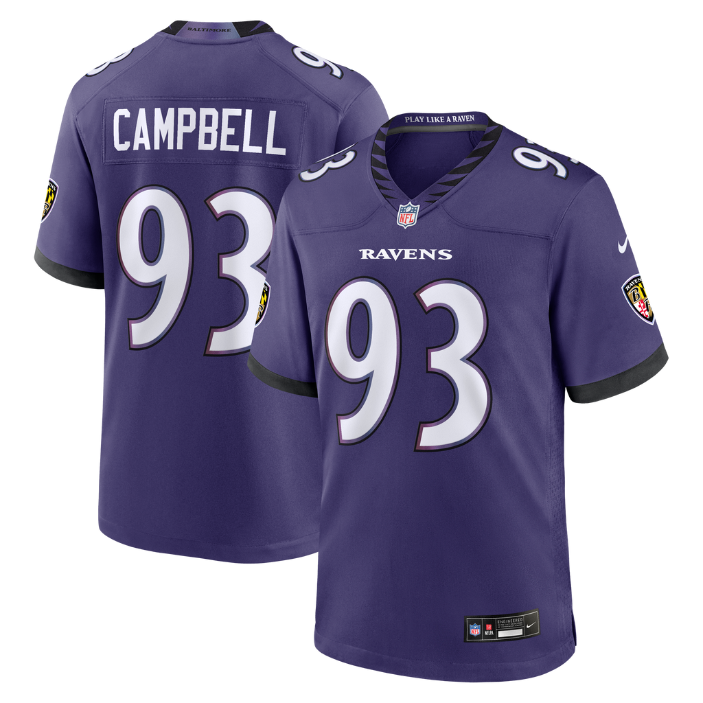 Men's Baltimore Ravens Calais Campbell Nike Purple Team Game Jersey