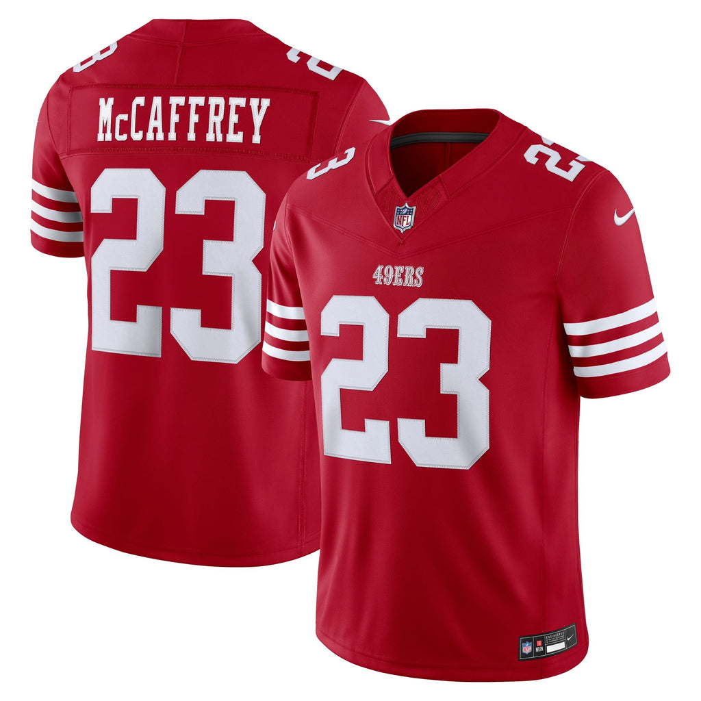 Men's San Francisco 49Ers Christian Mccaffrey Nike Scarlet Team Vapor Fuse Stitched Limited Jersey