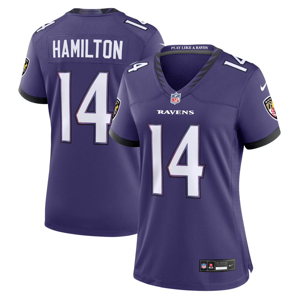 Women's Baltimore Ravens Kyle Hamilton Nike Purple Team Game Jersey