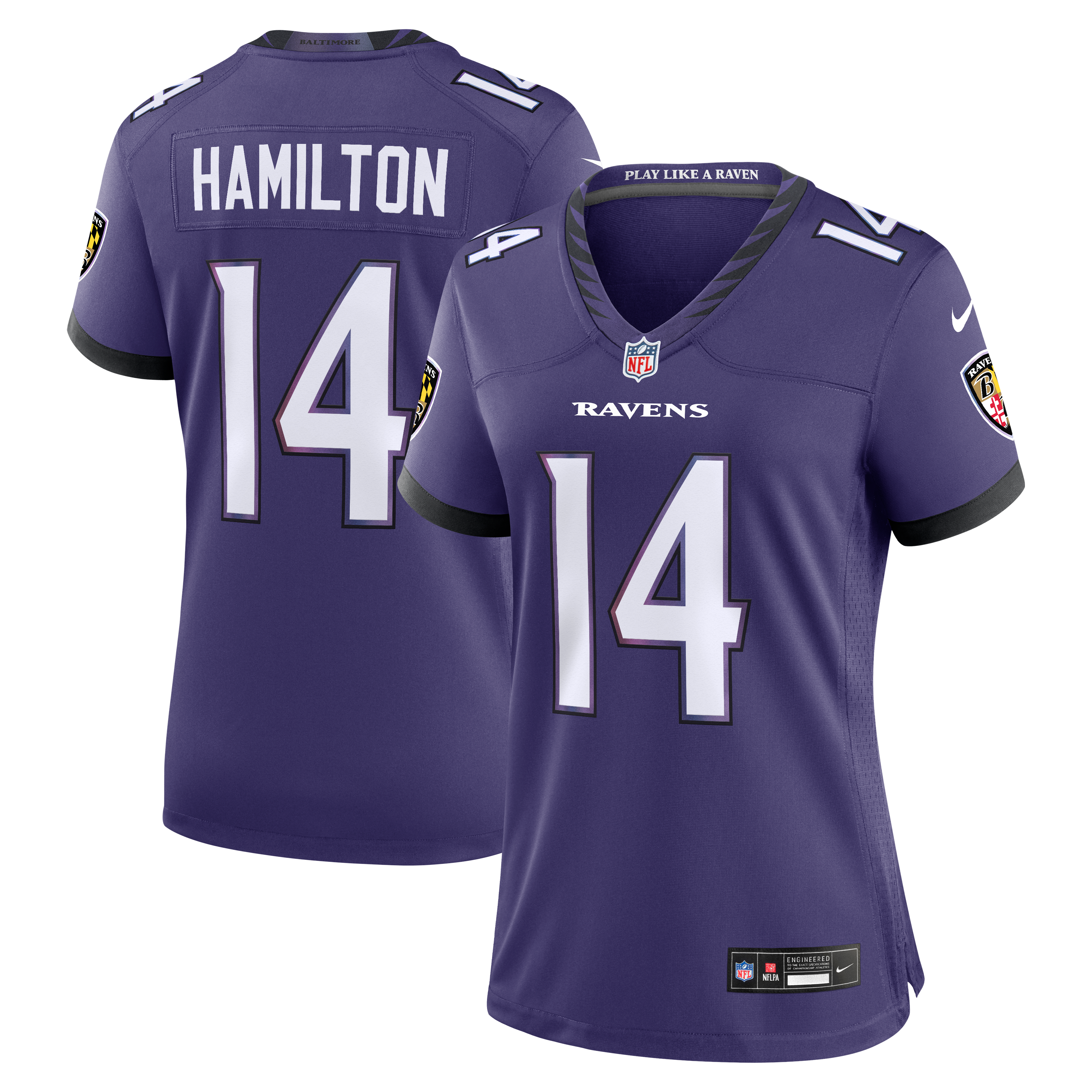 Women's Baltimore Ravens Kyle Hamilton Nike Purple Team Game Jersey