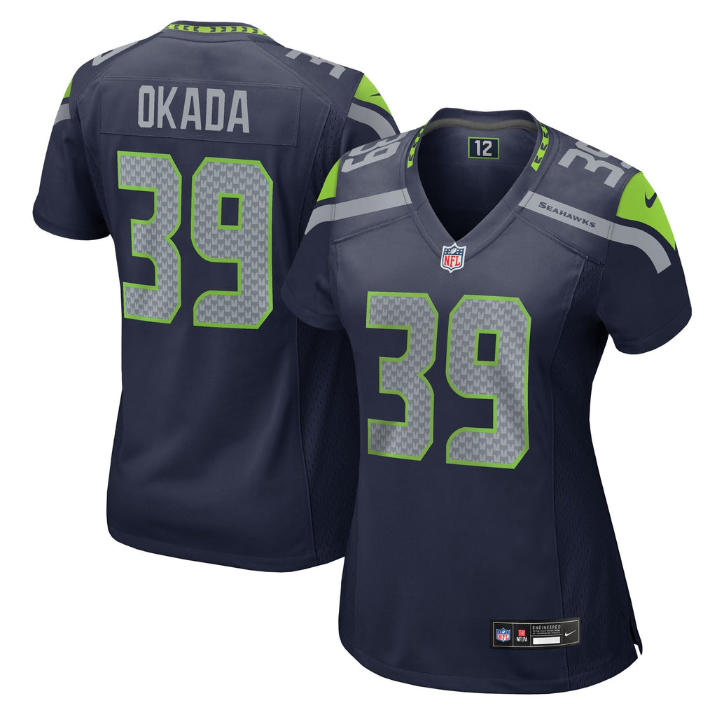 Women's Seattle Seahawks Ty Okada Nike College Navy Team Game Jersey