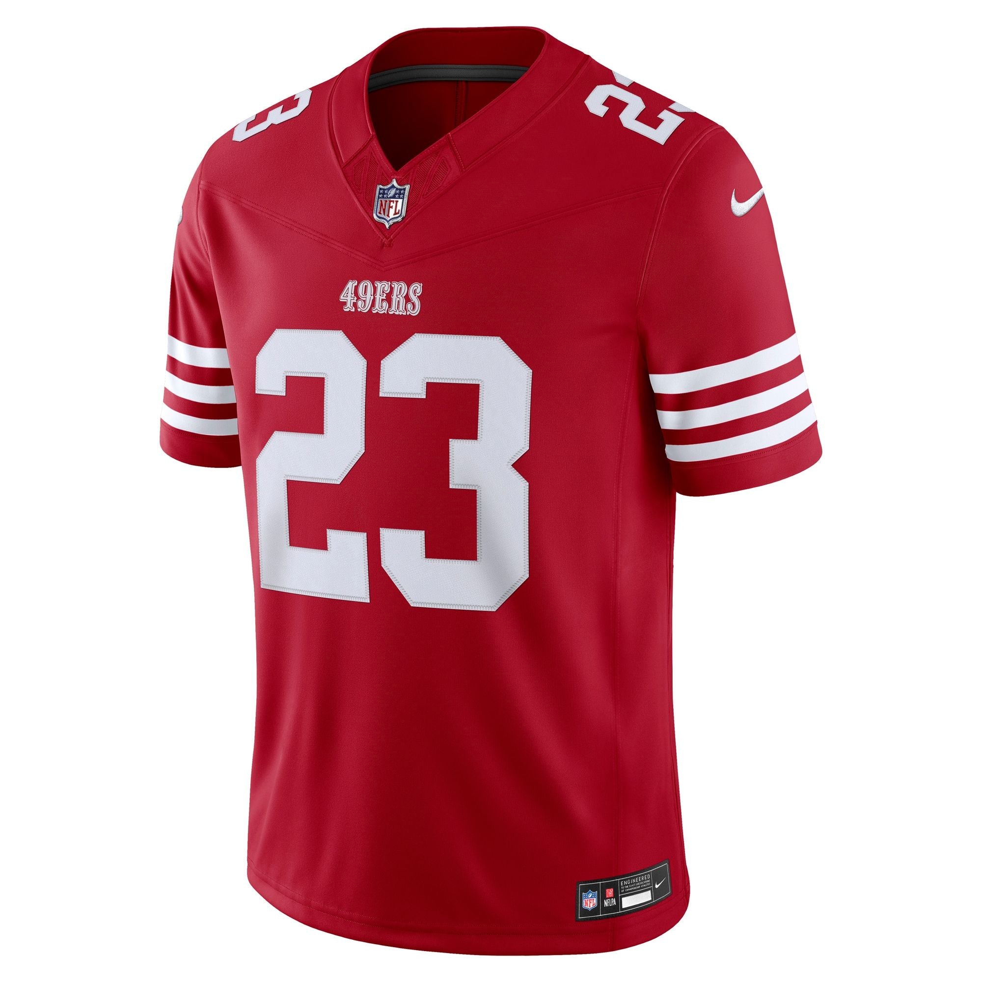 Men's San Francisco 49Ers Christian Mccaffrey Nike Scarlet Team Vapor Fuse Stitched Limited Jersey