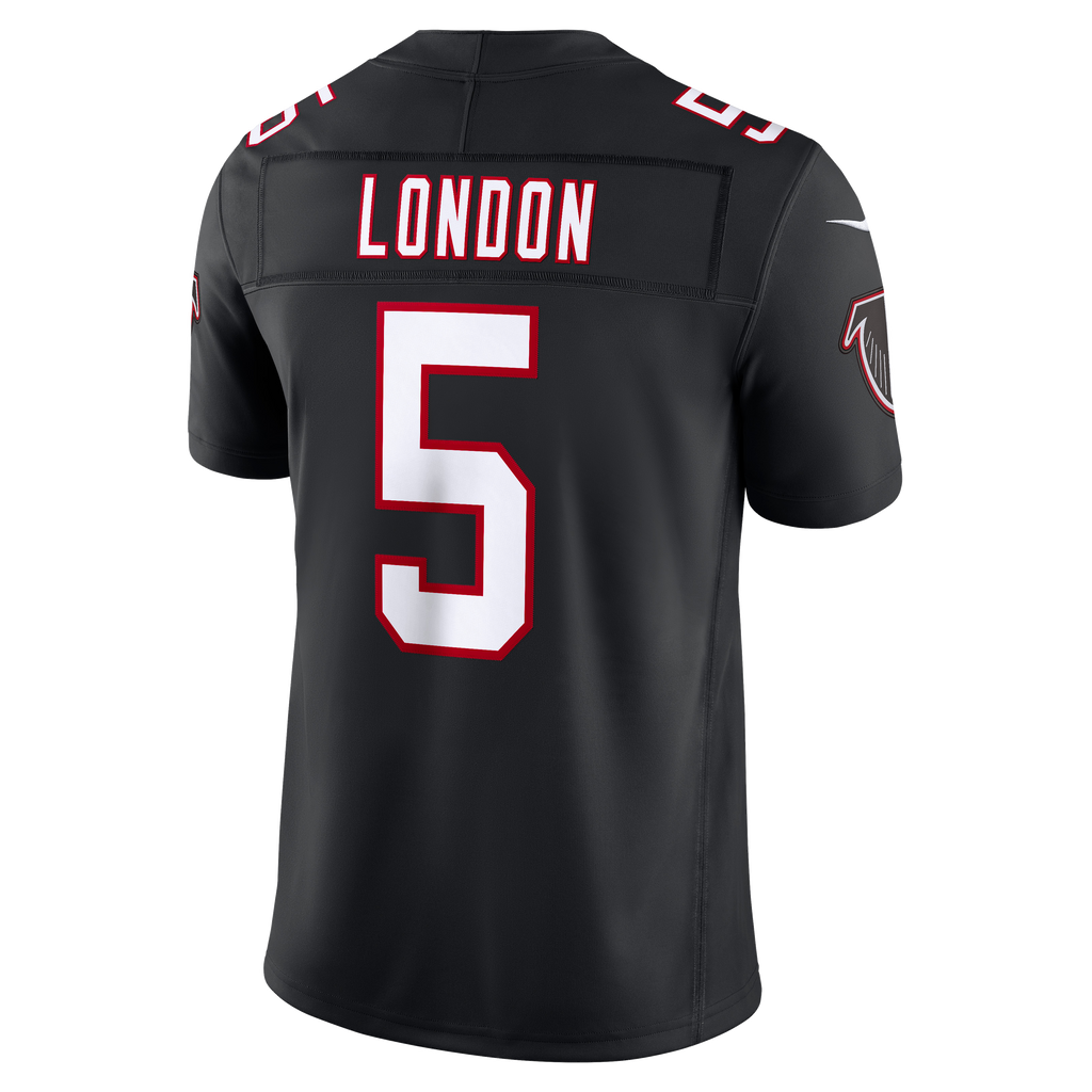 Men's Atlanta Falcons Drake London Nike Black Alternate Throwback Vapor Fuse Stitched Limited Jersey