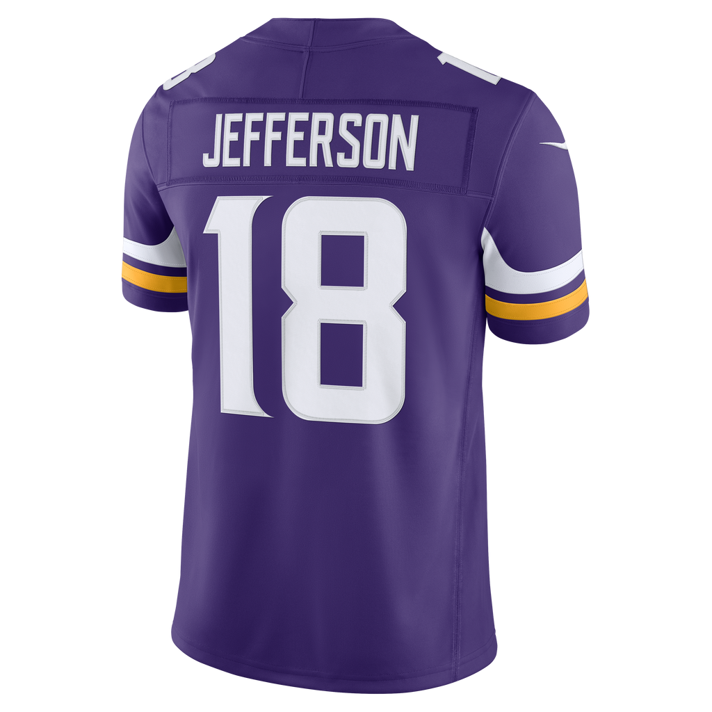 Men's Minnesota Vikings Justin Jefferson Nike Purple Team Vapor Fuse Stitched Limited Jersey