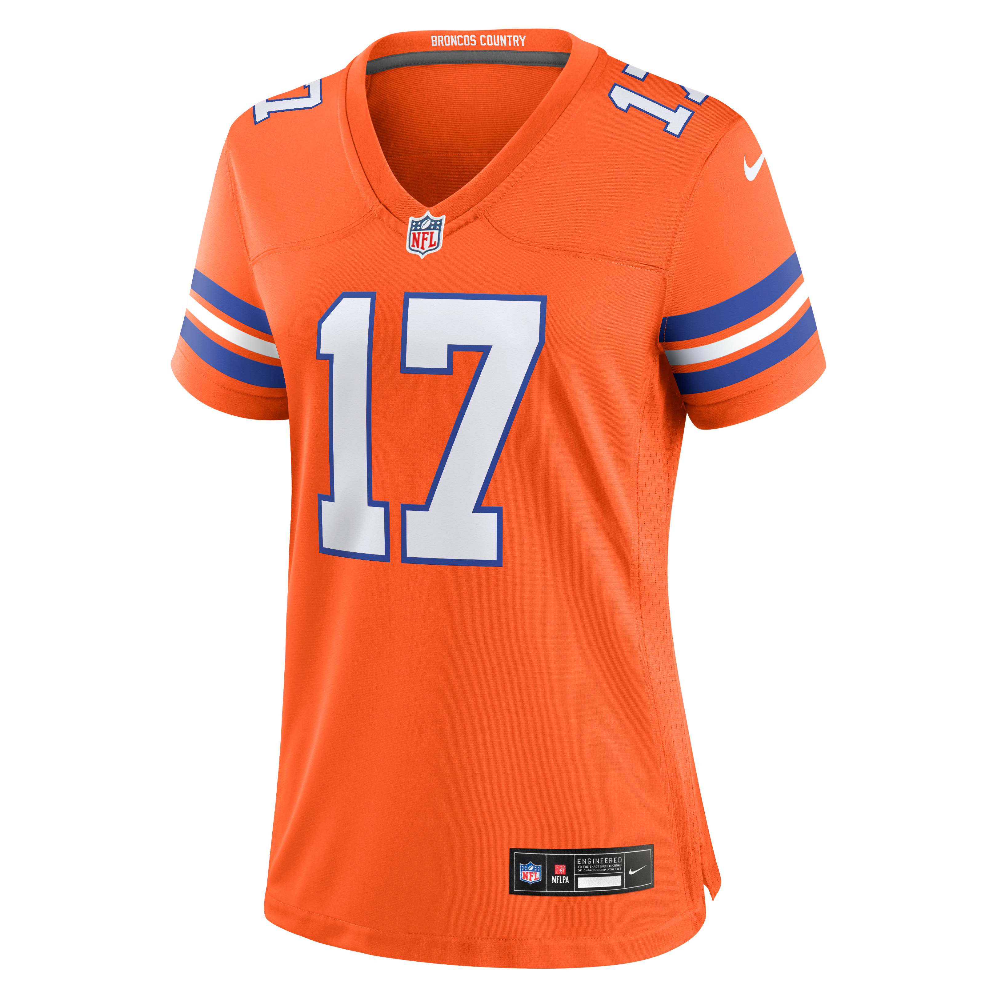 Women's Denver Broncos Jaylen Waddle Nike Orange Mile High Collection 1977 Throwback Game Jersey