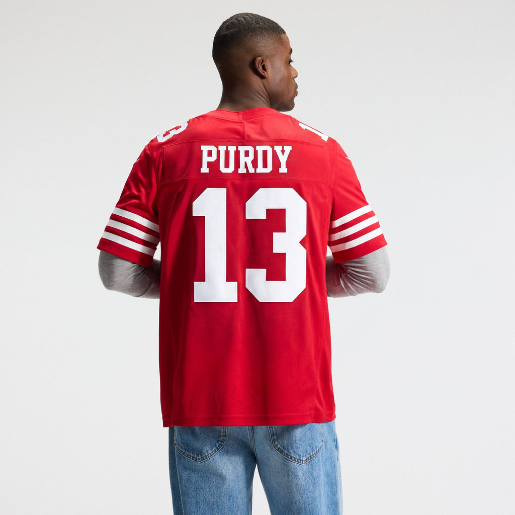 Men's San Francisco 49Ers Brock Purdy Nike Scarlet Team Vapor Fuse Stitched Limited Jersey