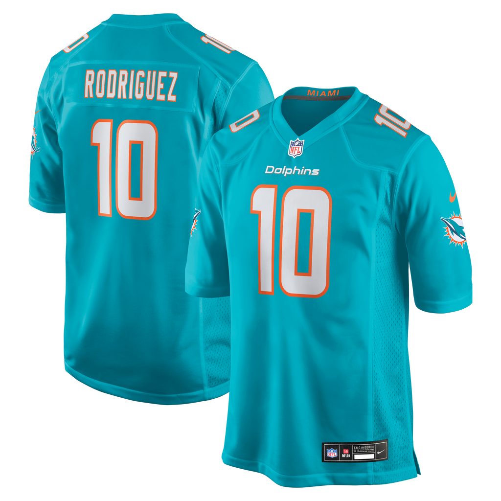 Men's Miami Dolphins Jacob Rodriguez Nike Aqua Game Jersey