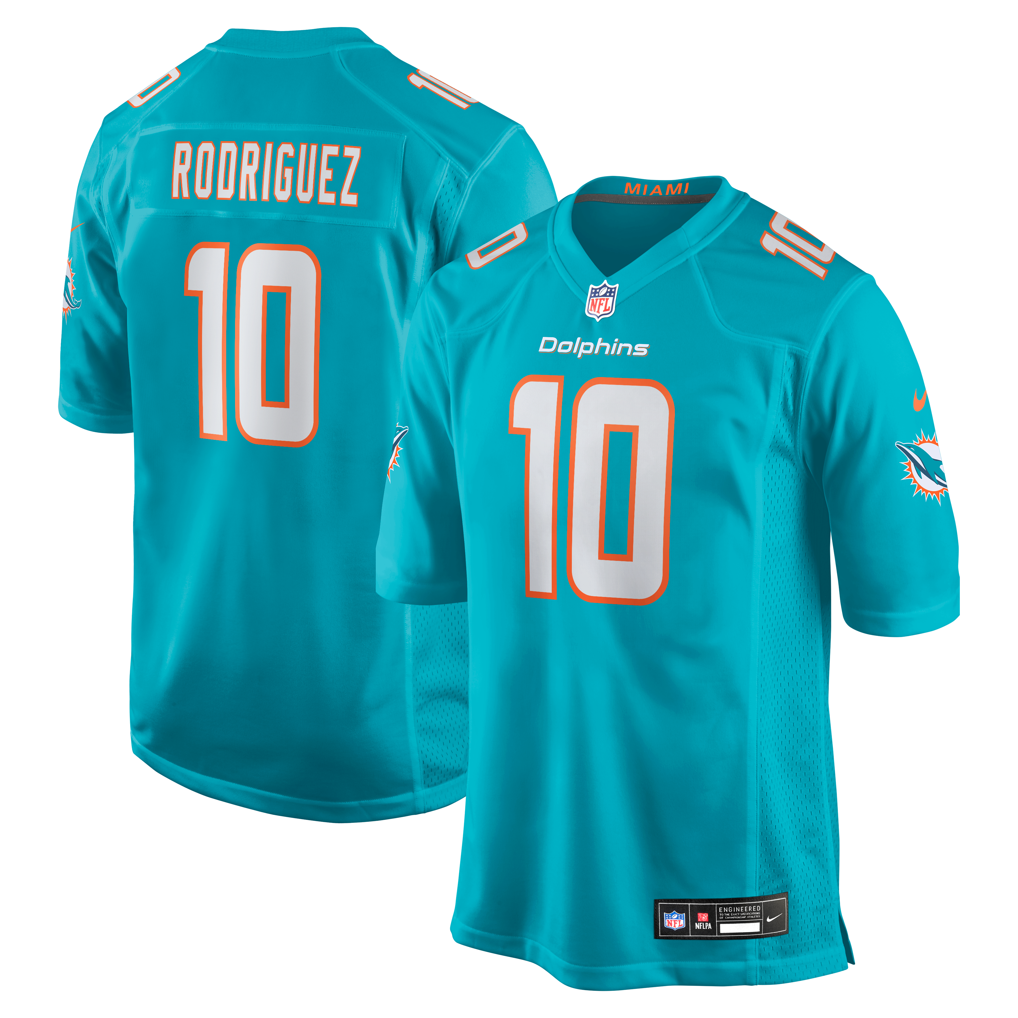 Men's Miami Dolphins Jacob Rodriguez Nike Aqua Game Jersey