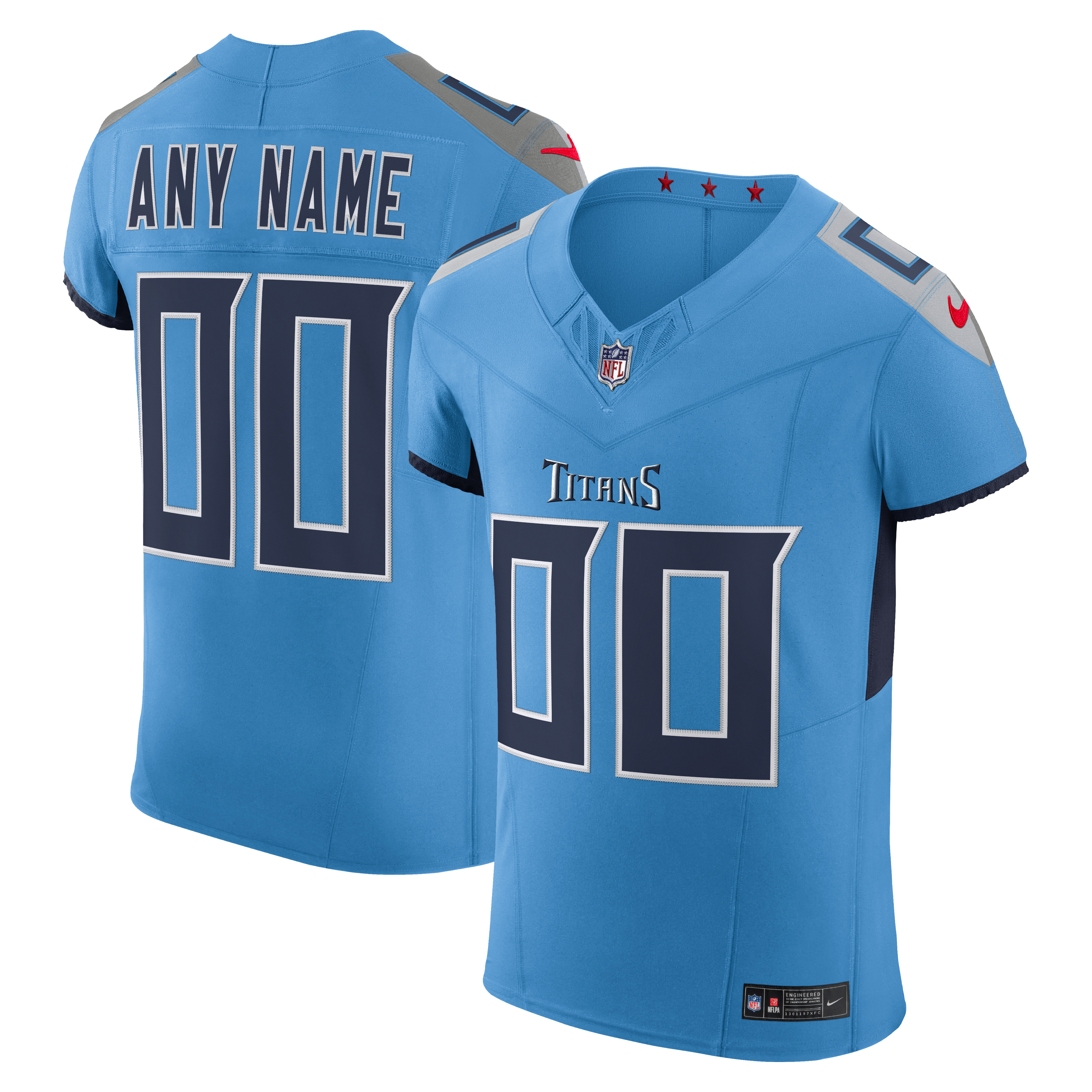 Men's Tennessee Titans Nike Light Blue Team Vapor Fuse Elite Custom Jersey