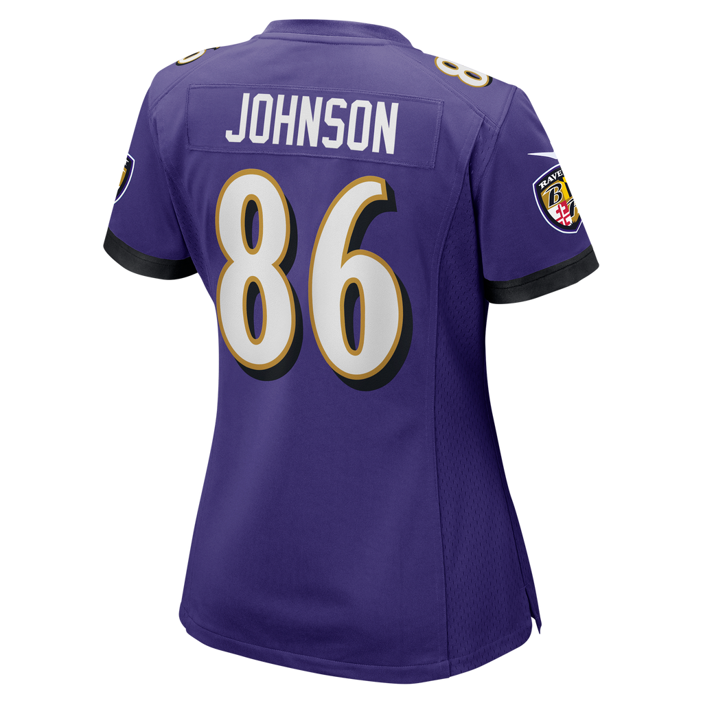 Women's Baltimore Ravens Cornelius Johnson Nike Purple Team Game Jersey