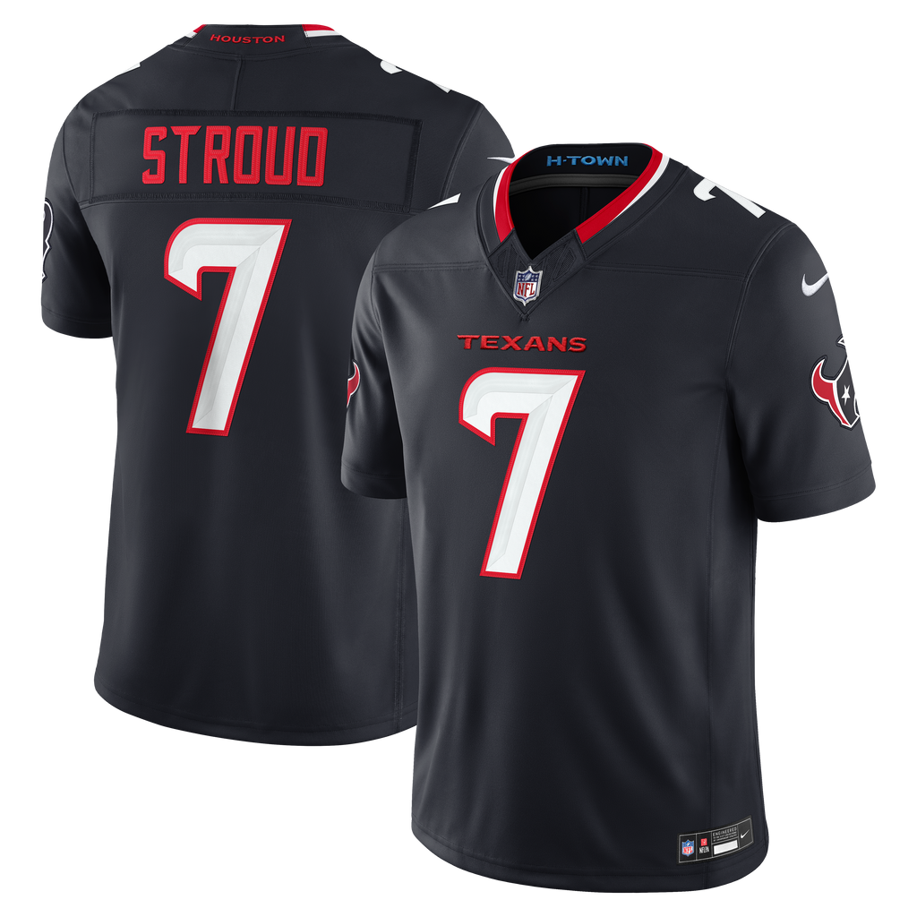 Men's Houston Texans Cj Stroud Nike Navy Team Vapor Fuse Stitched Limited Jersey