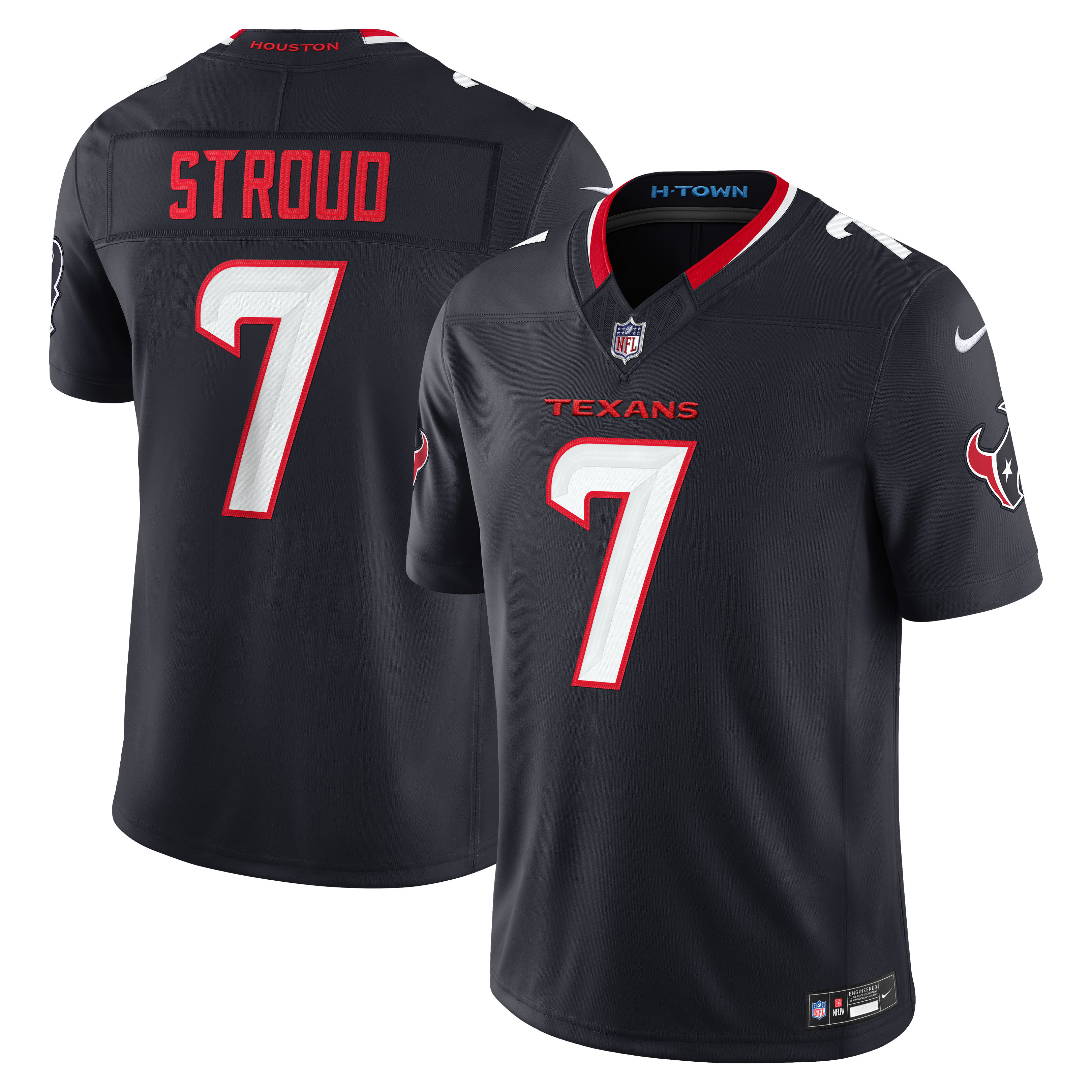 Men's Houston Texans Cj Stroud Nike Navy Team Vapor Fuse Stitched Limited Jersey