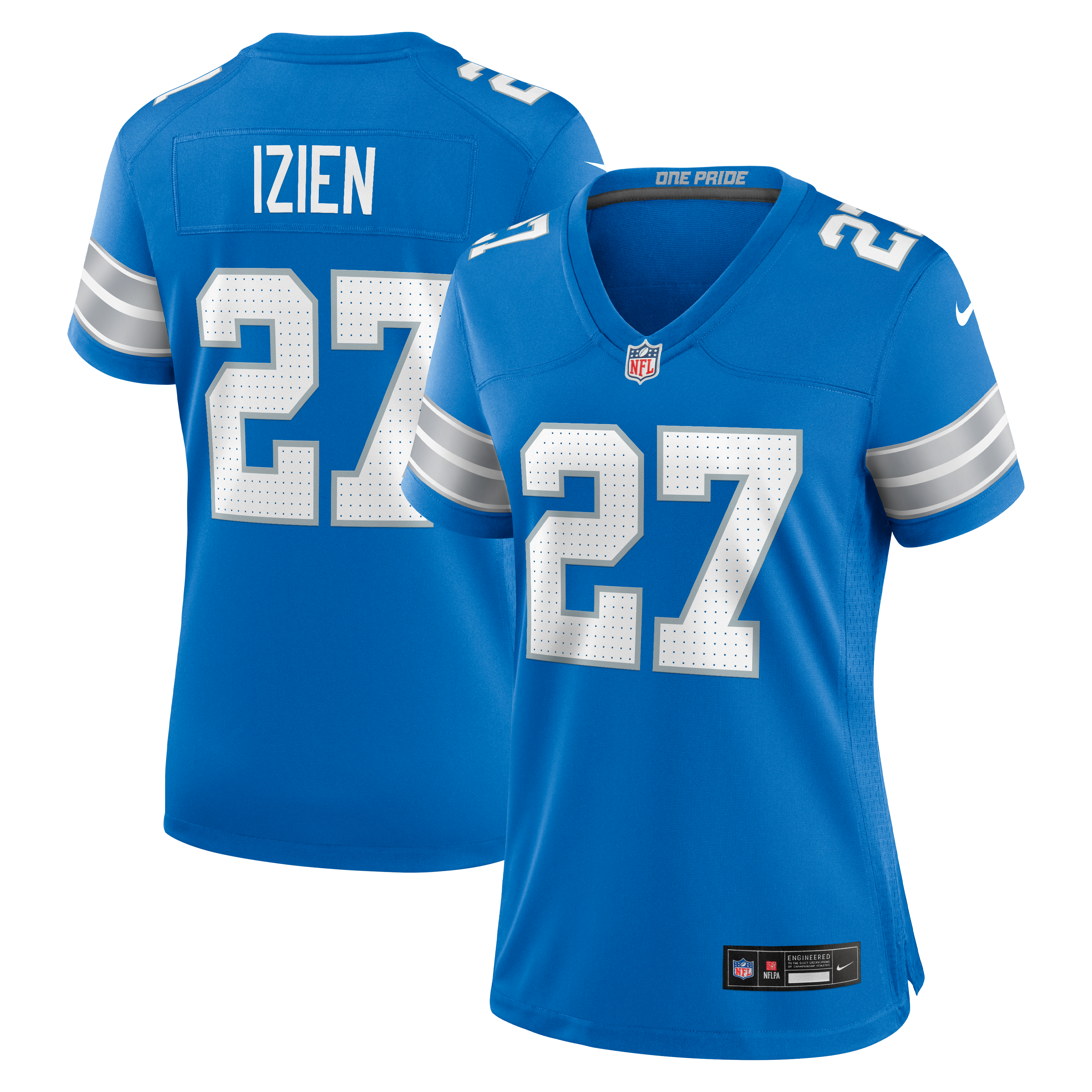 Women's Detroit Lions Christian Izien Nike Blue Team Game Jersey