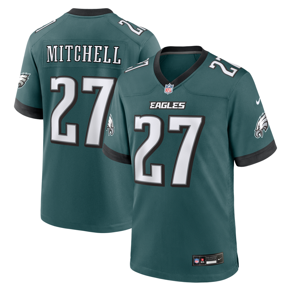 Men's Philadelphia Eagles Quinyon Mitchell Nike Midnight Green Team Game Jersey
