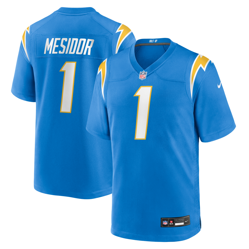 Men's Los Angeles Chargers Akheem Mesidor Nike Powder Blue 2026 Nfl Draft First Round Pick No 22 Team Game Jersey