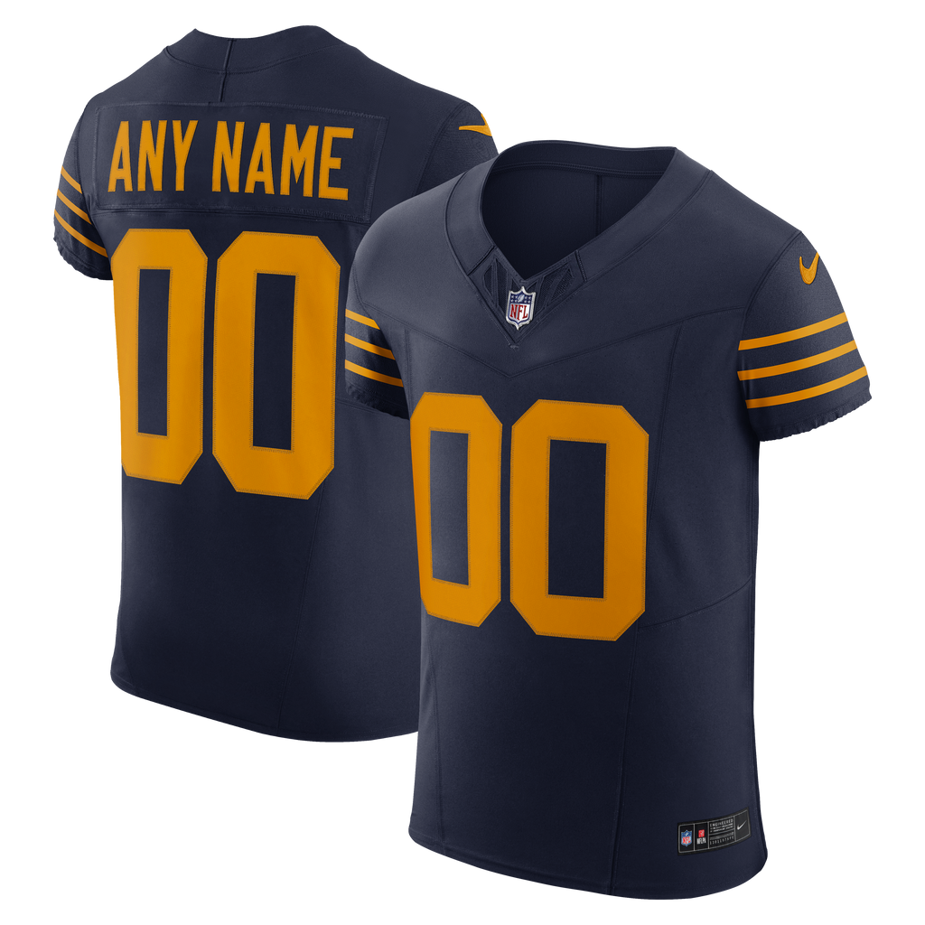 Men's Green Bay Packers Nike Navy Alternate Vapor Fuse Elite Custom Jersey