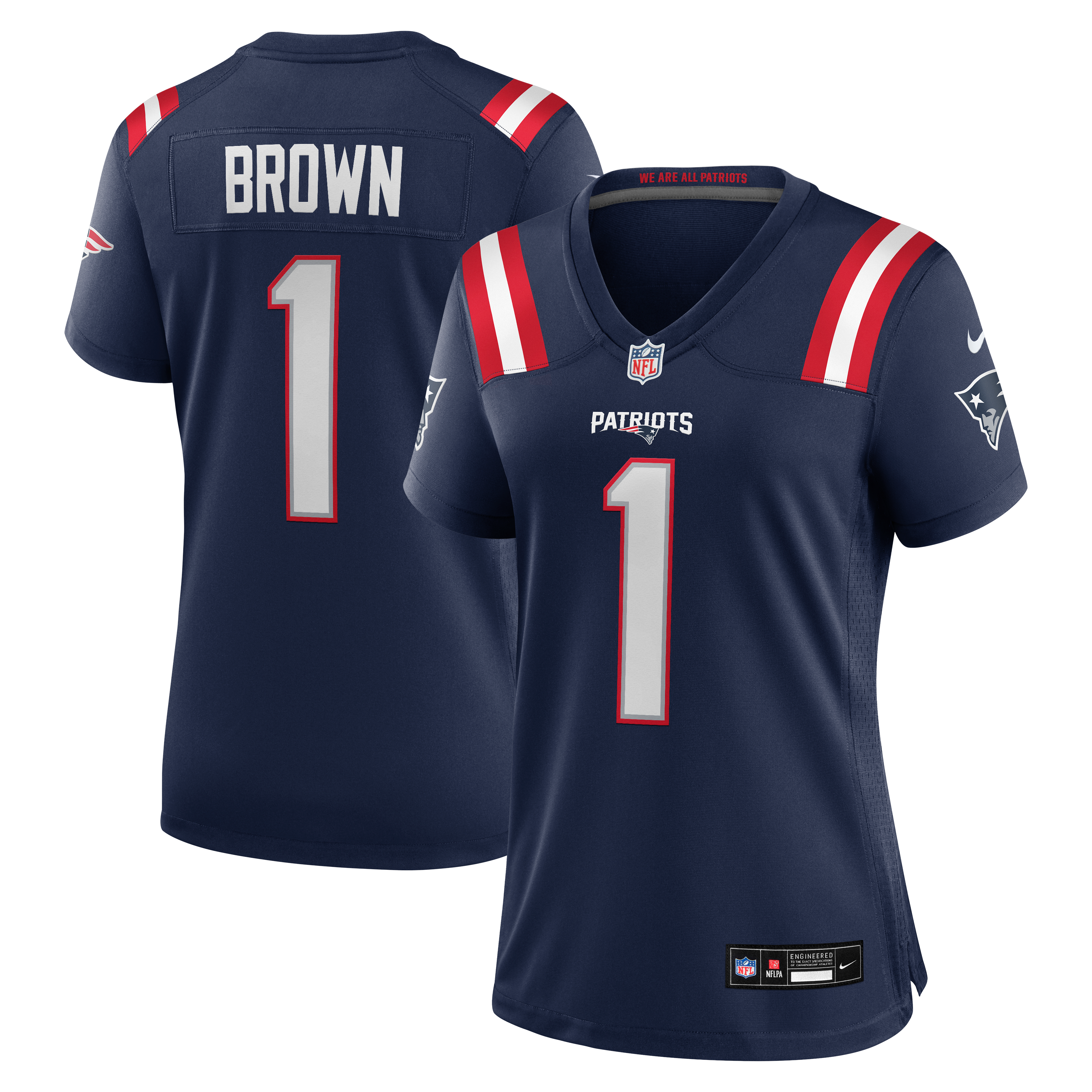 Women's New England Patriots Aj Brown Nike Navy Game Jersey