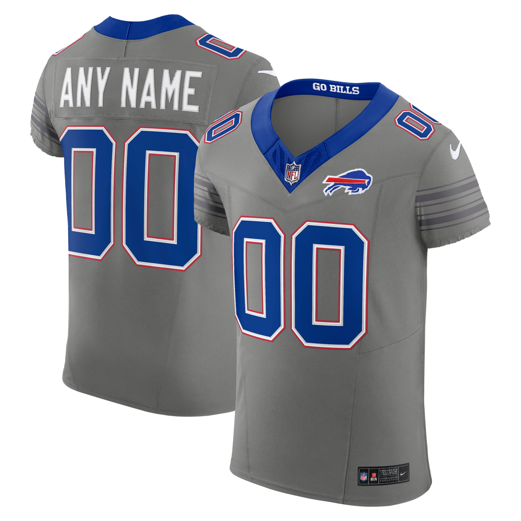 Men's Buffalo Bills Nike Gray Nickel City Vapor Fuse Custom Elite Jersey