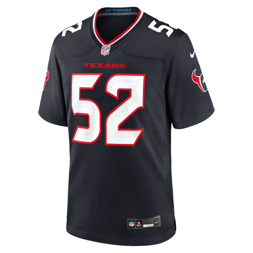 Men's Houston Texans Xavier Thomas Nike Navy Team Game Jersey