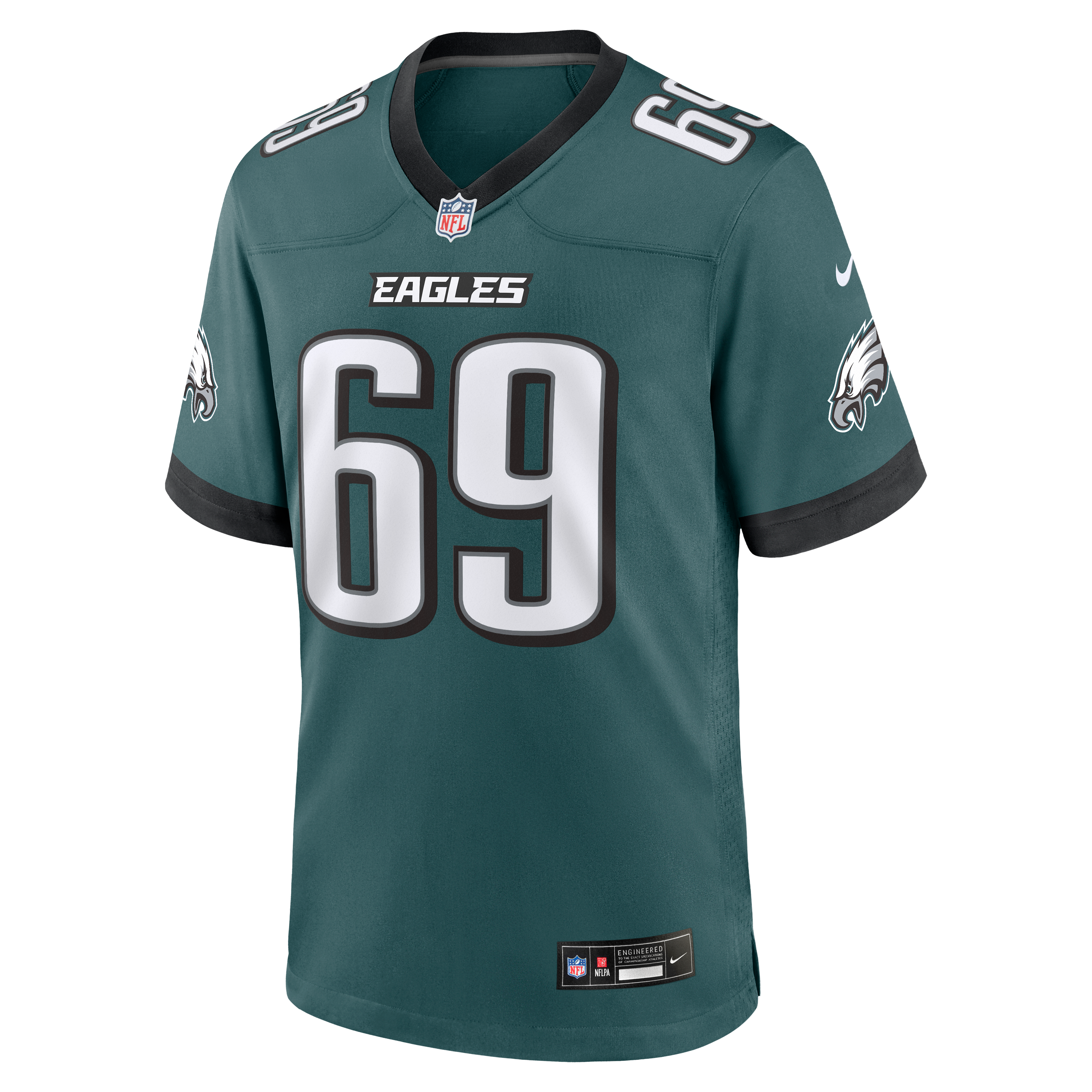 Men's Philadelphia Eagles Landon Dickerson Nike Midnight Green Team Game Jersey