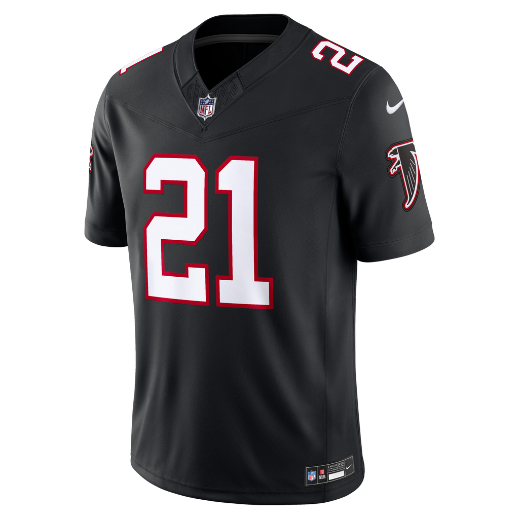 Men's Atlanta Falcons Deion Sanders Nike Black Alternate Throwback Vapor Fuse Stitched Retired Limited Jersey