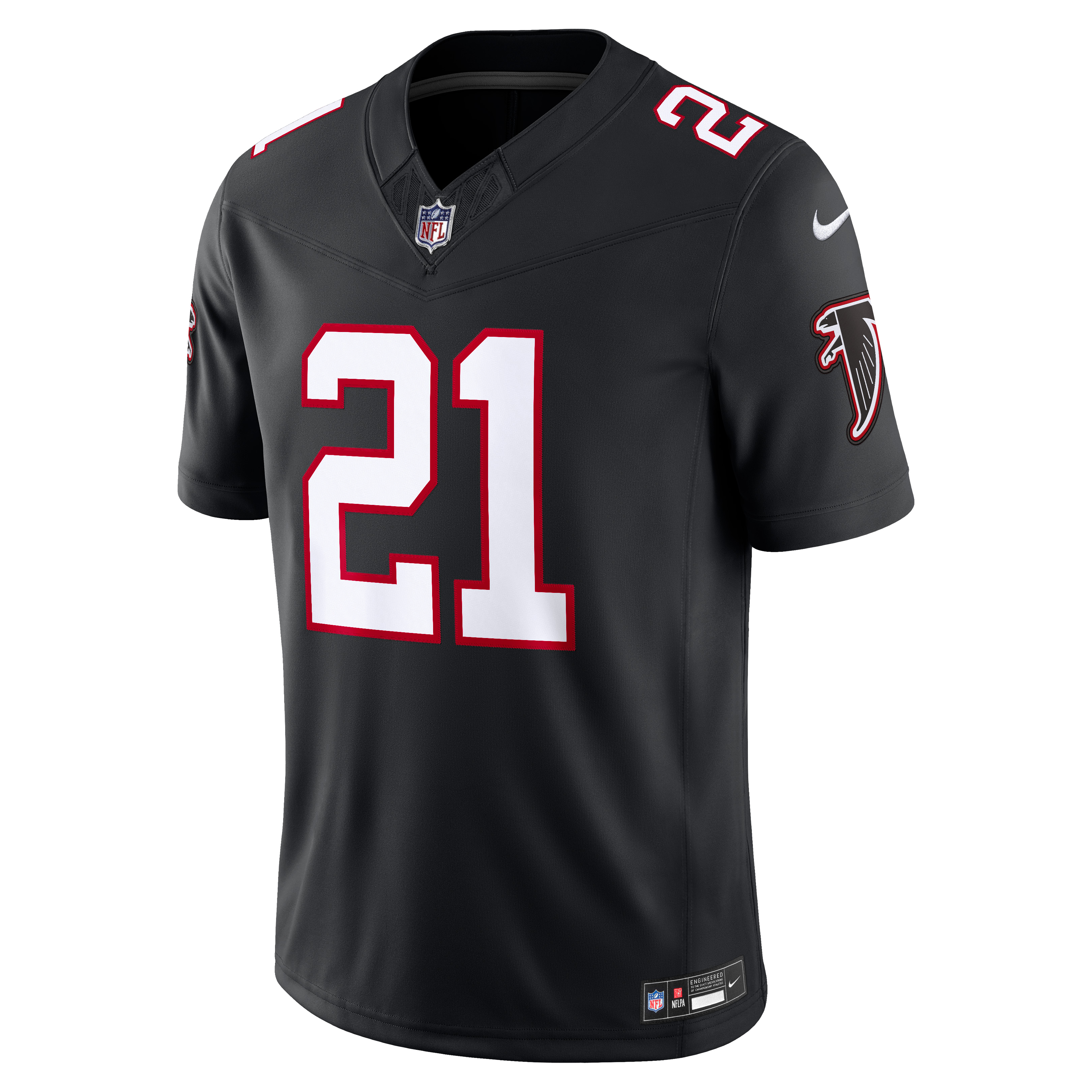 Men's Atlanta Falcons Deion Sanders Nike Black Alternate Throwback Vapor Fuse Stitched Retired Limited Jersey