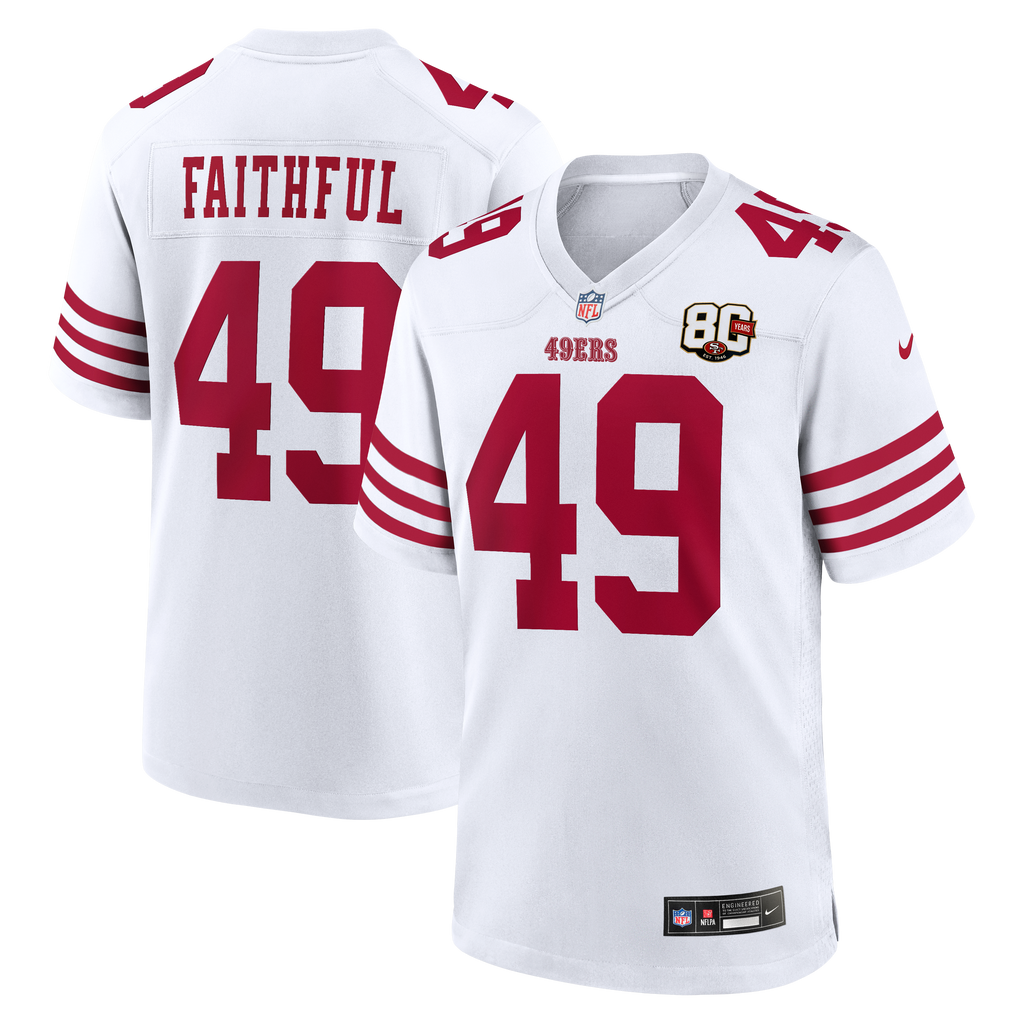 Men's San Francisco 49Ers The Faithful Nike White 80Th Anniversary Game Jersey