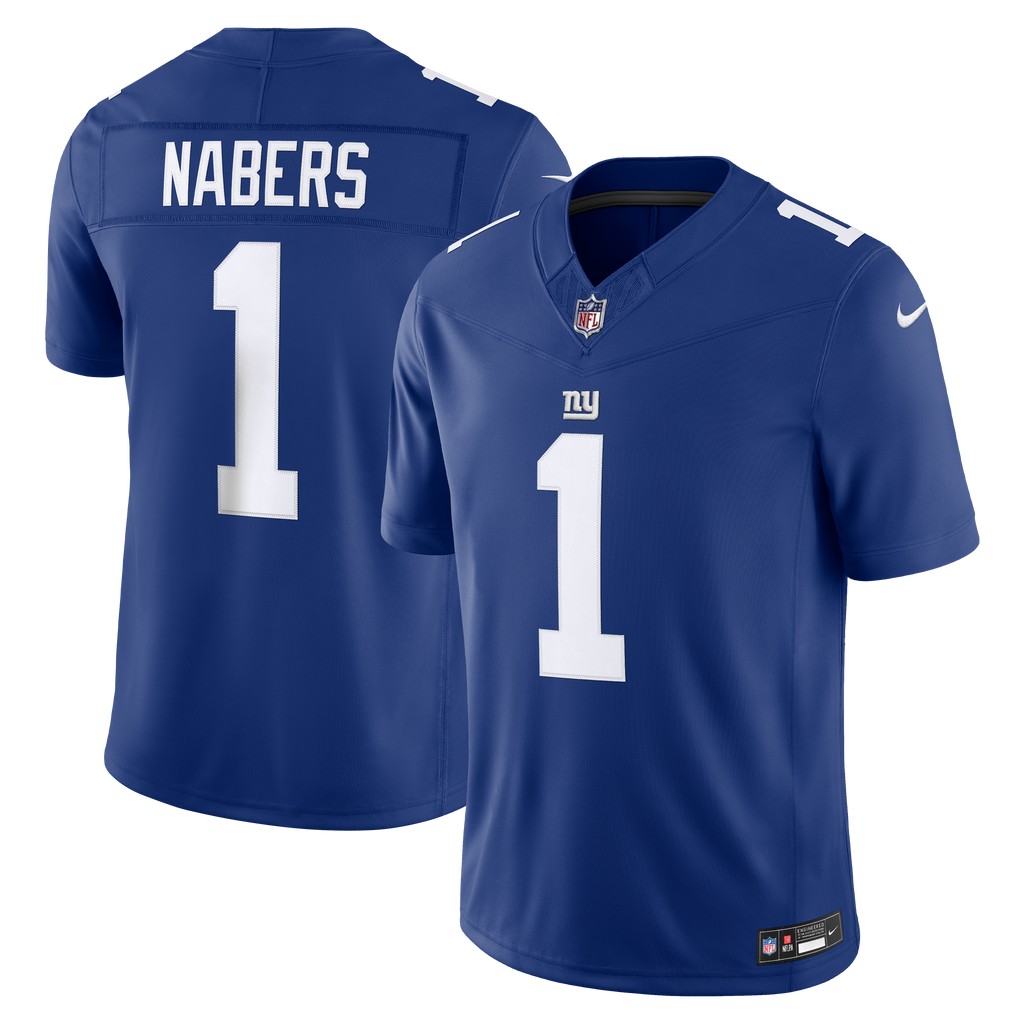 Men's New York Giants Malik Nabers Nike Royal Team Vapor Fuse Stitched Limited Jersey