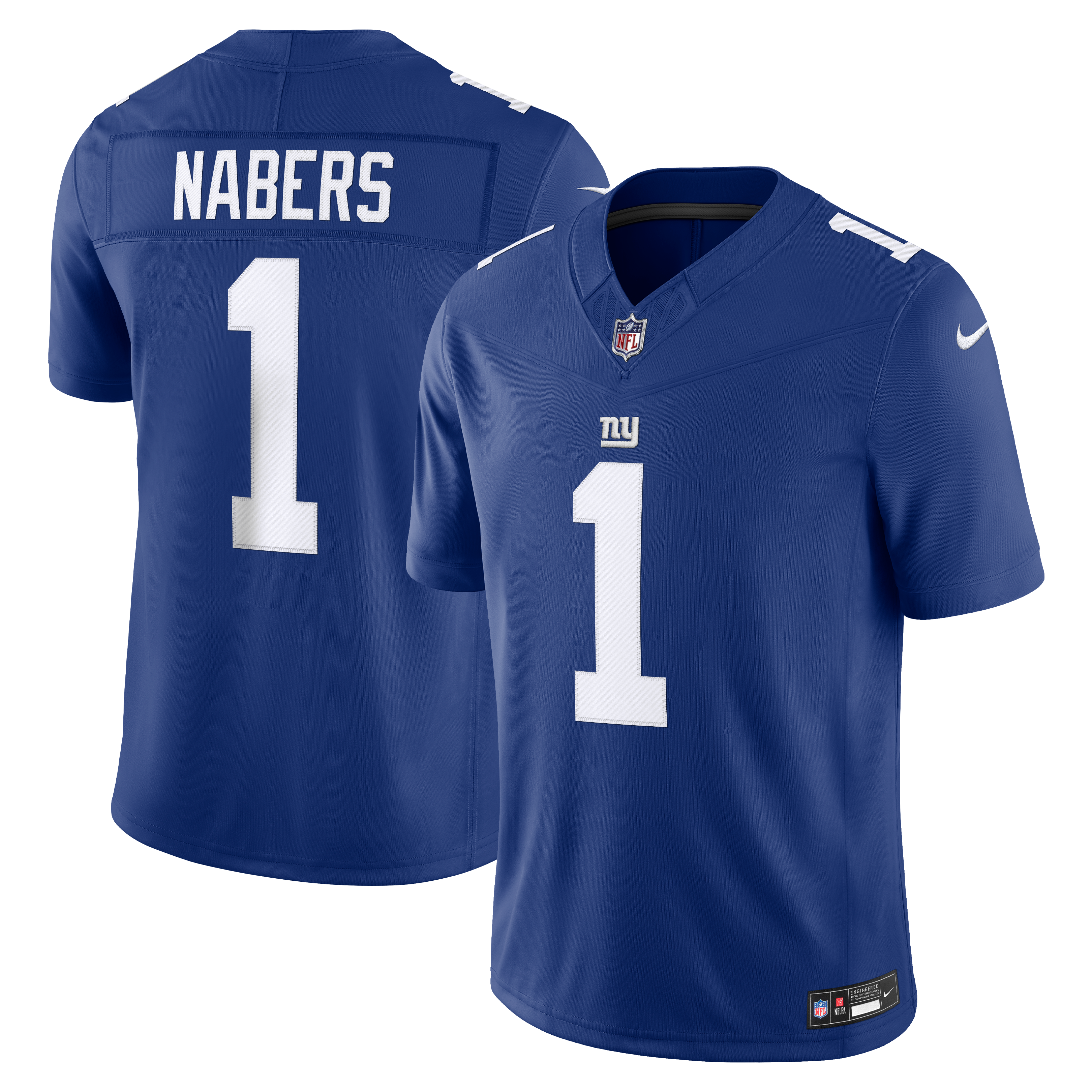 Men's New York Giants Malik Nabers Nike Royal Team Vapor Fuse Stitched Limited Jersey