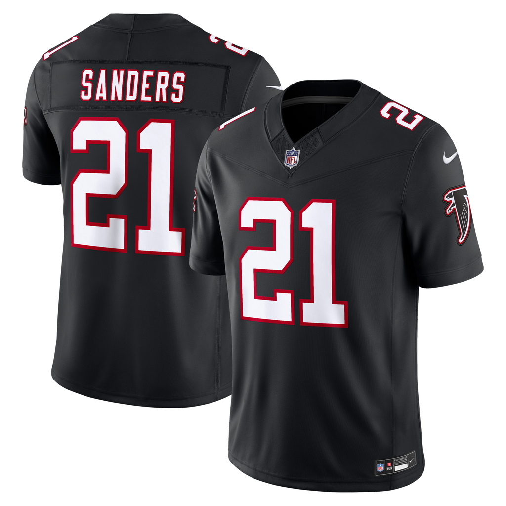 Men's Atlanta Falcons Deion Sanders Nike Black Alternate Throwback Vapor Fuse Stitched Retired Limited Jersey
