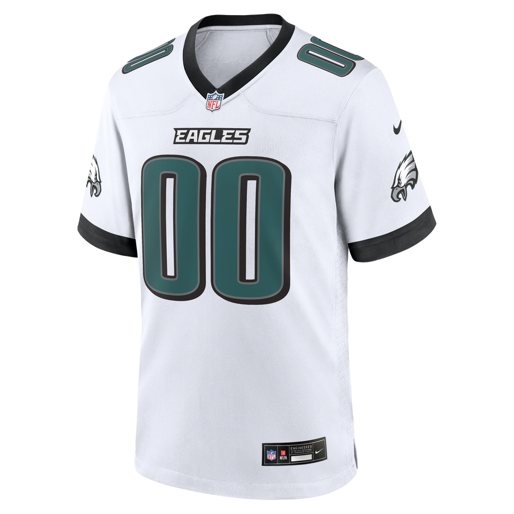 Men's Philadelphia Eagles Nike White White Custom Game Jersey