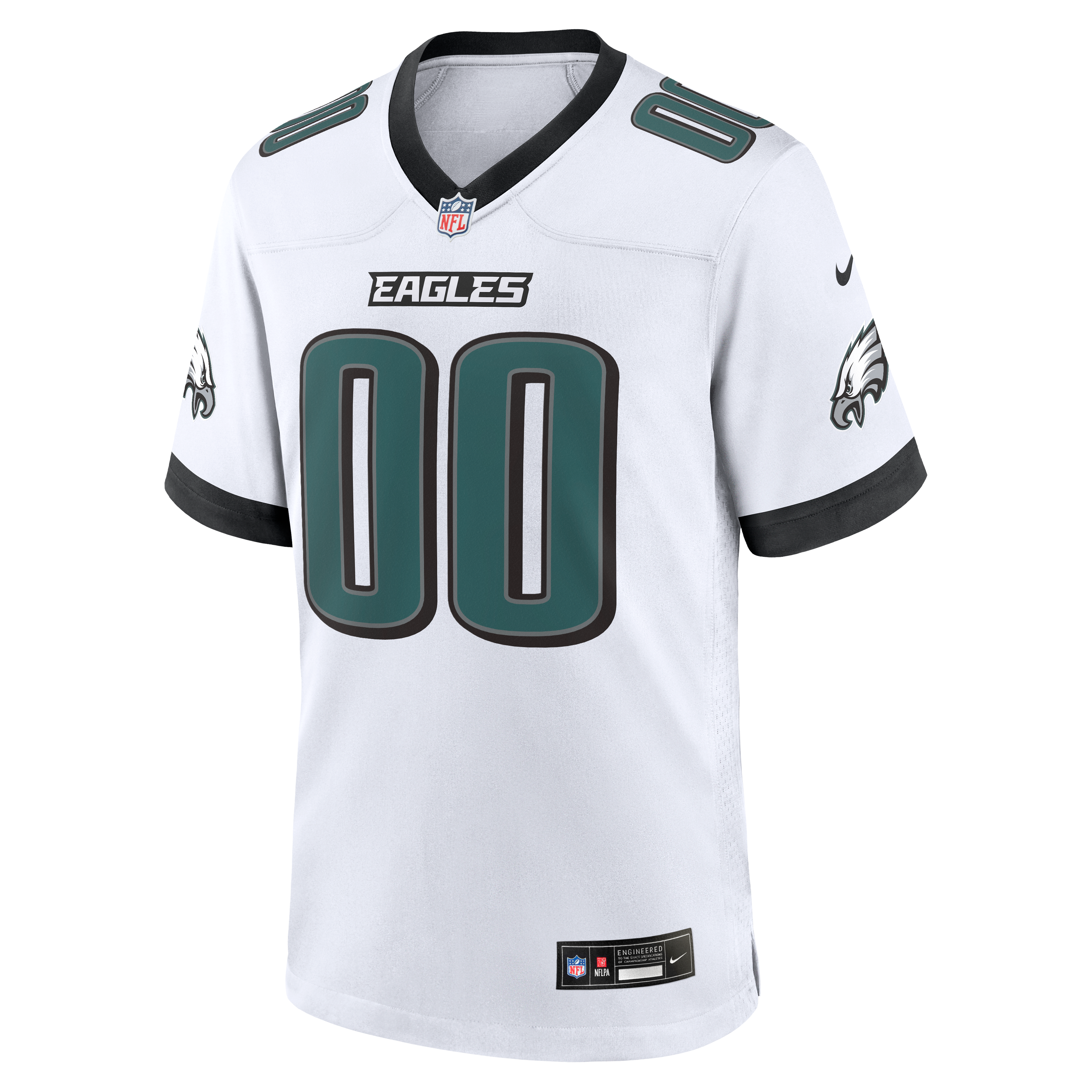Men's Philadelphia Eagles Nike White White Custom Game Jersey