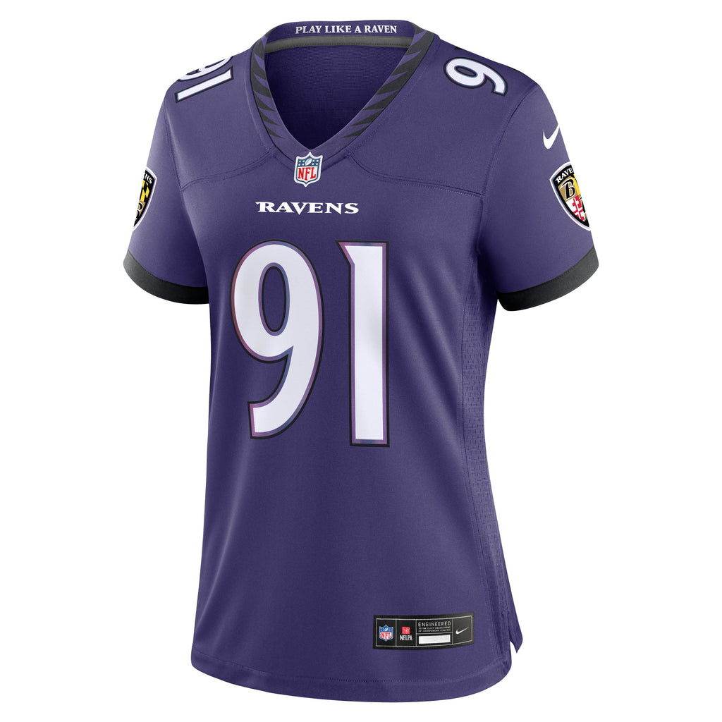 Women's Baltimore Ravens Trey Hendrickson Nike Purple Team Game Jersey