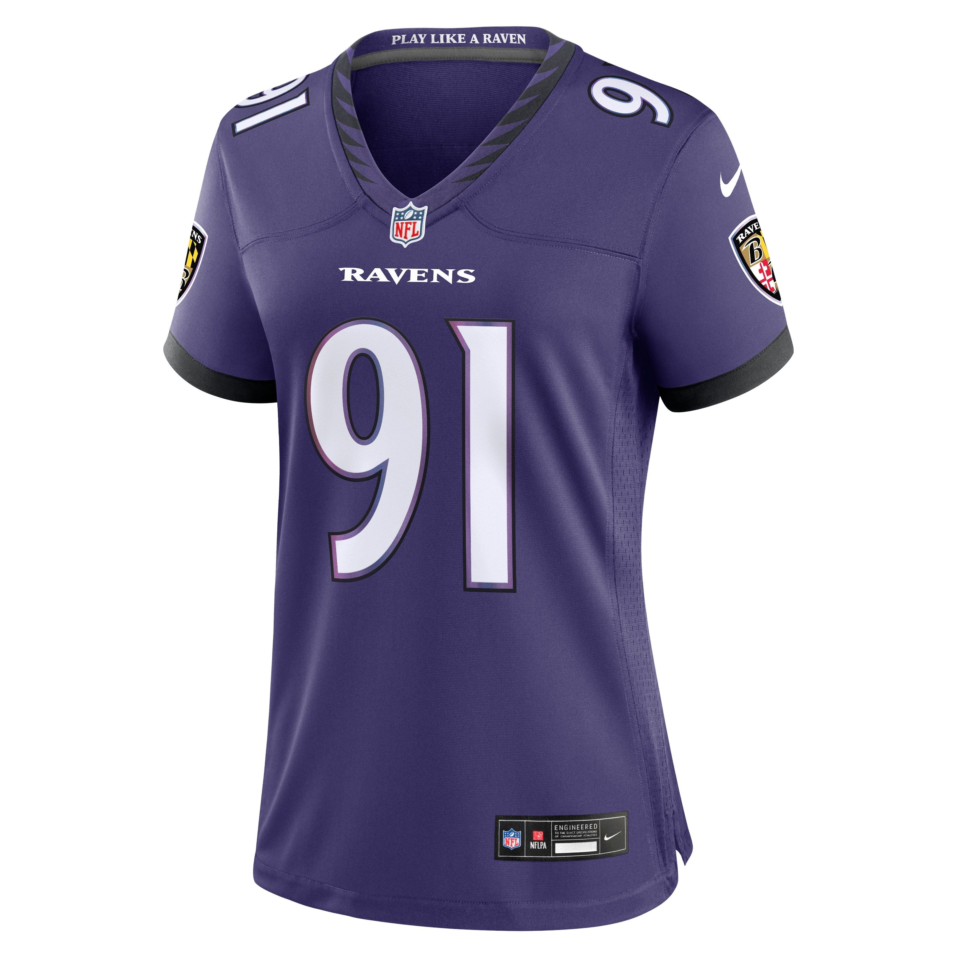 Women's Baltimore Ravens Trey Hendrickson Nike Purple Team Game Jersey